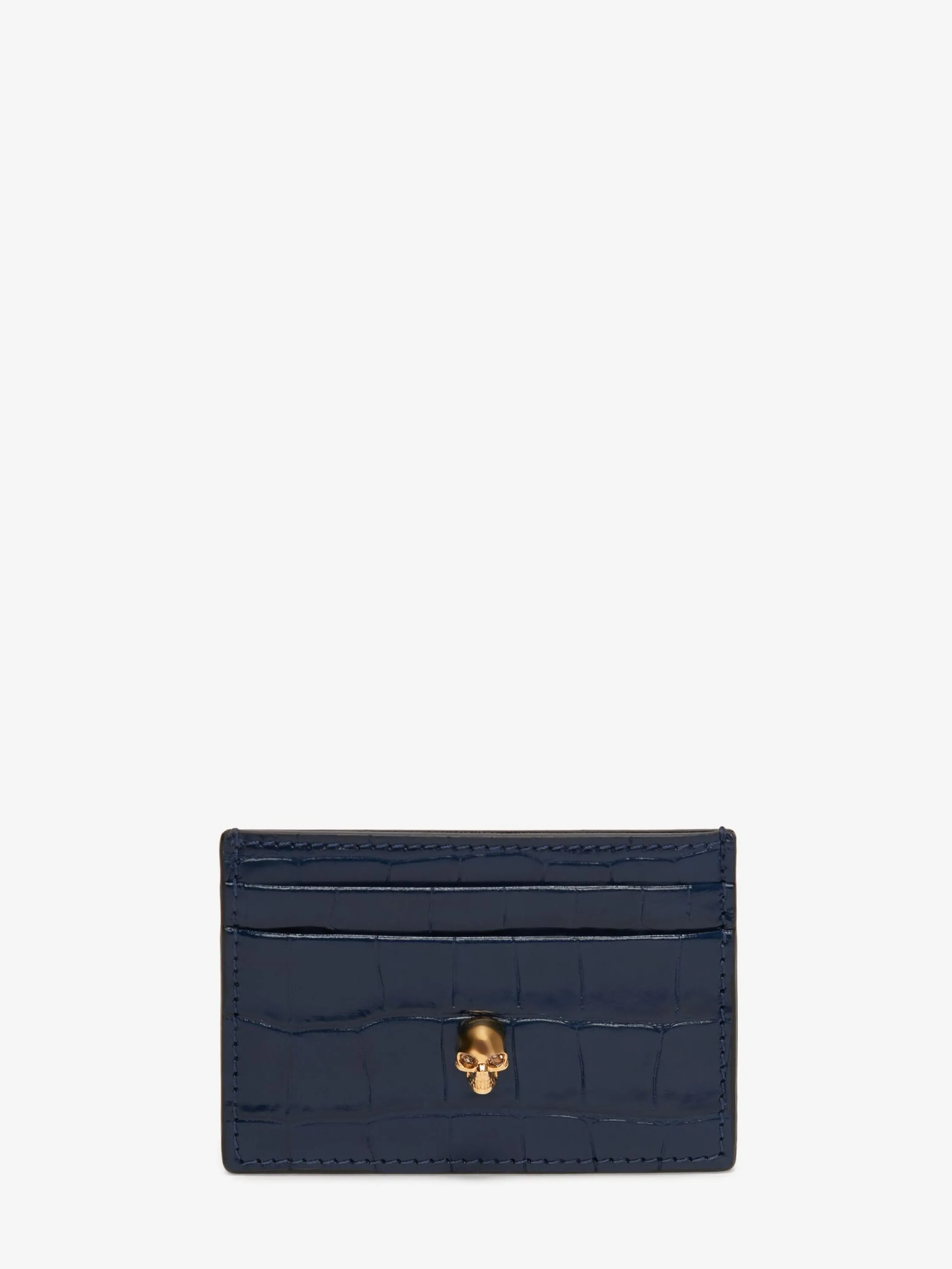 Outlet Alexander McQueen Women's Skull Card Holder in Navy