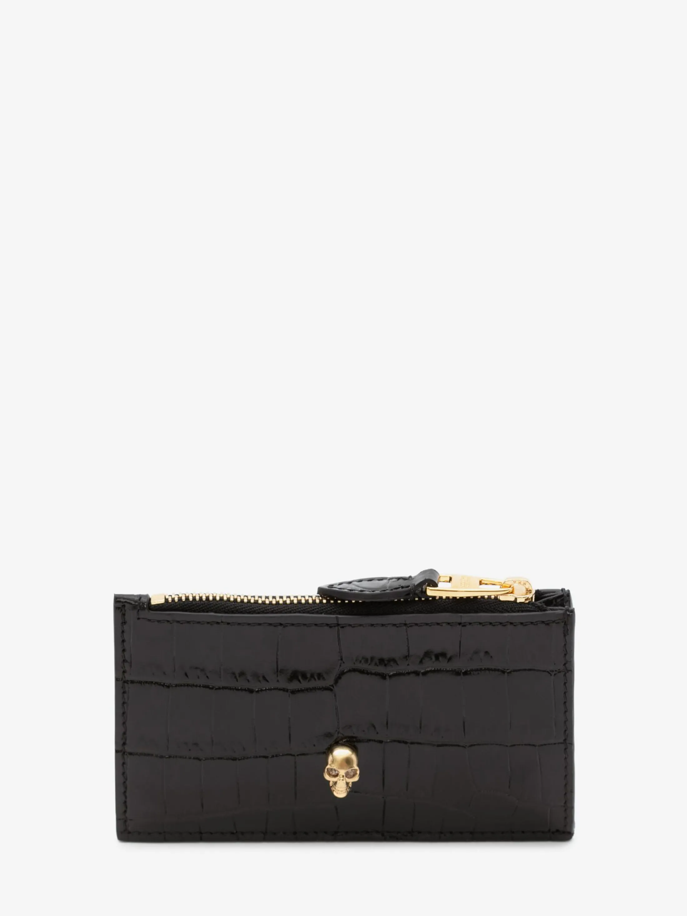 Flash Sale Alexander McQueen Women's Skull Zipper Card Holder in Black