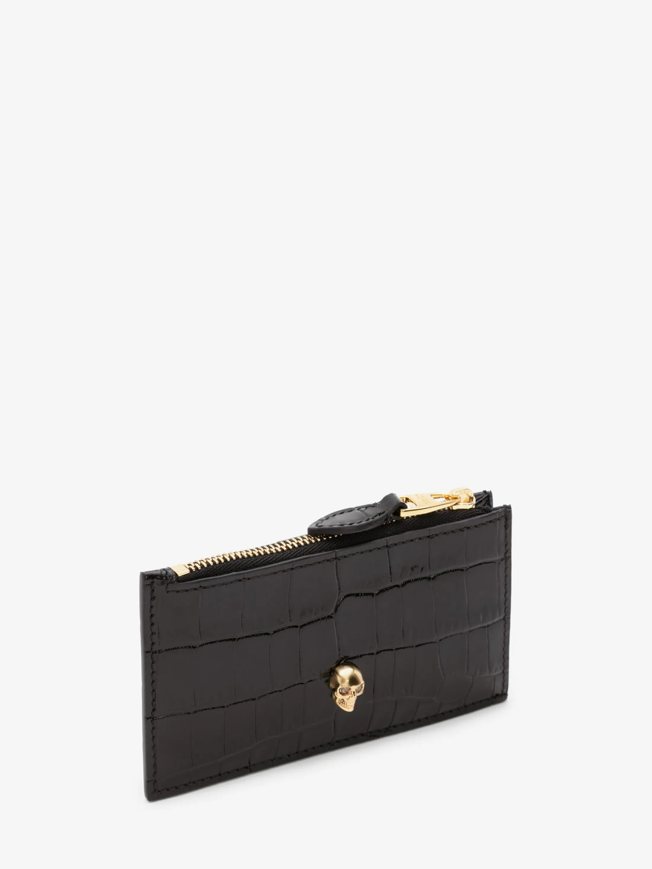 Flash Sale Alexander McQueen Women's Skull Zipper Card Holder in Black