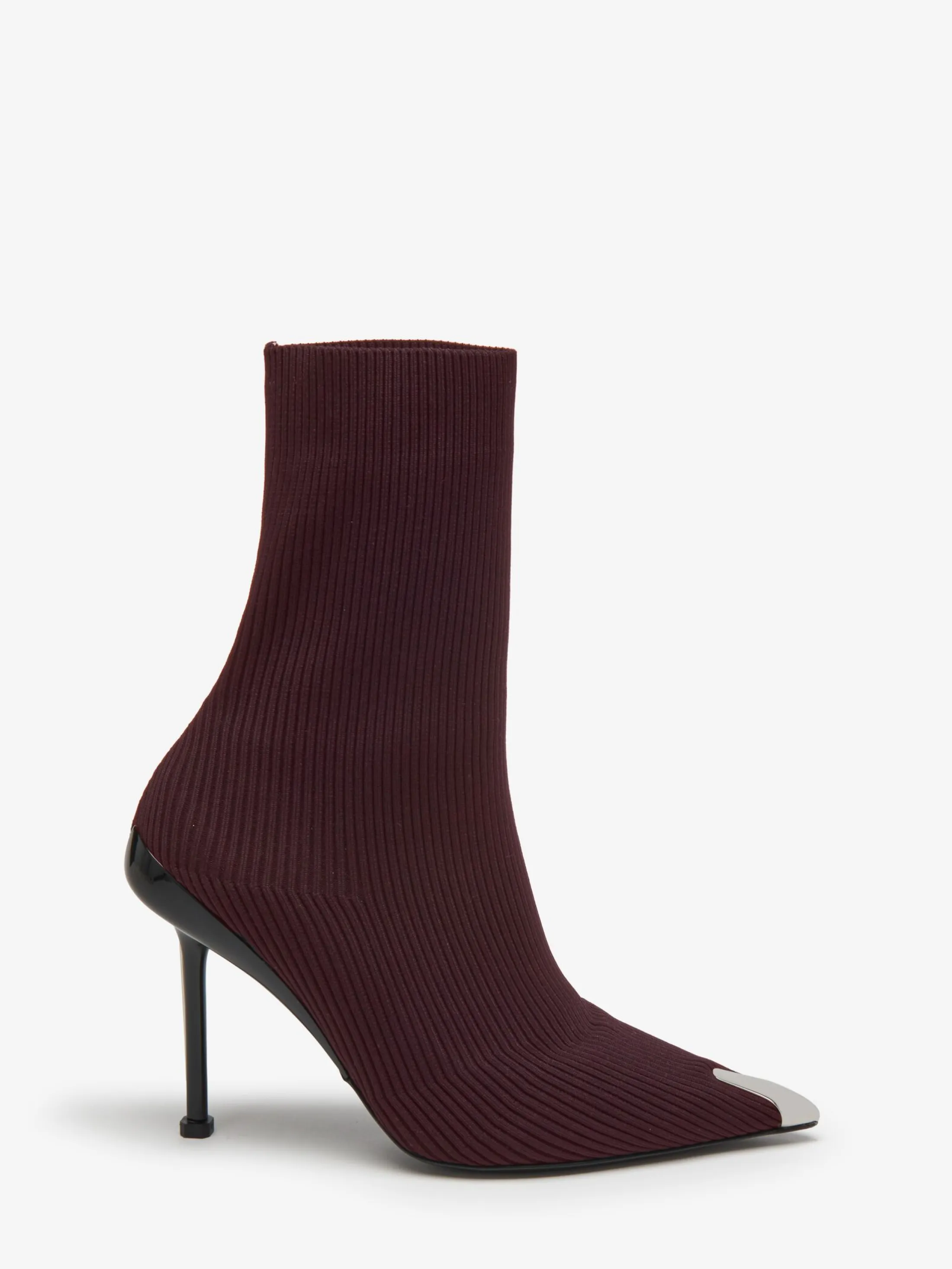 Sale Alexander McQueen Women's Slash Knit Boot in Nightshade/Silver