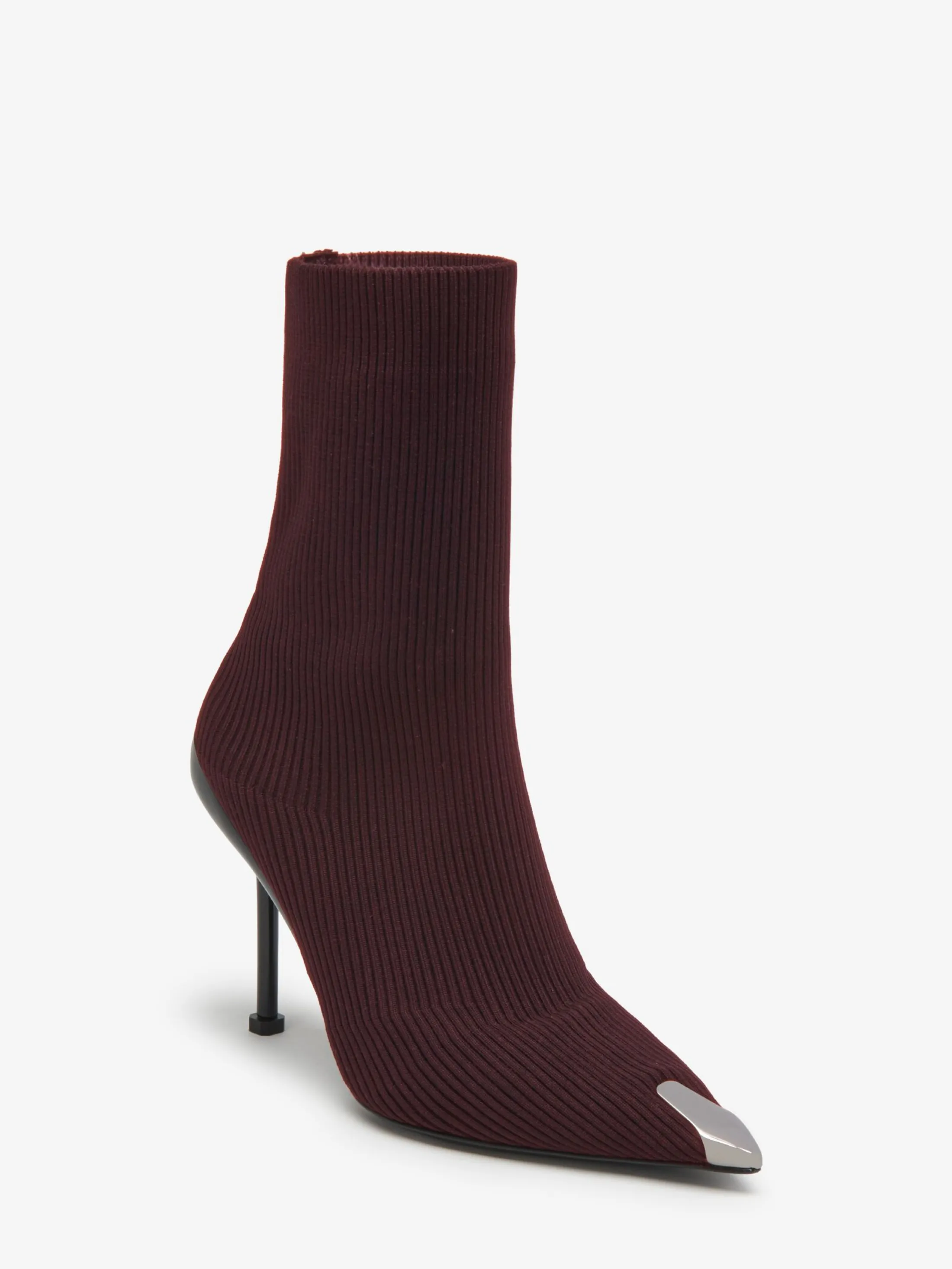 Sale Alexander McQueen Women's Slash Knit Boot in Nightshade/Silver