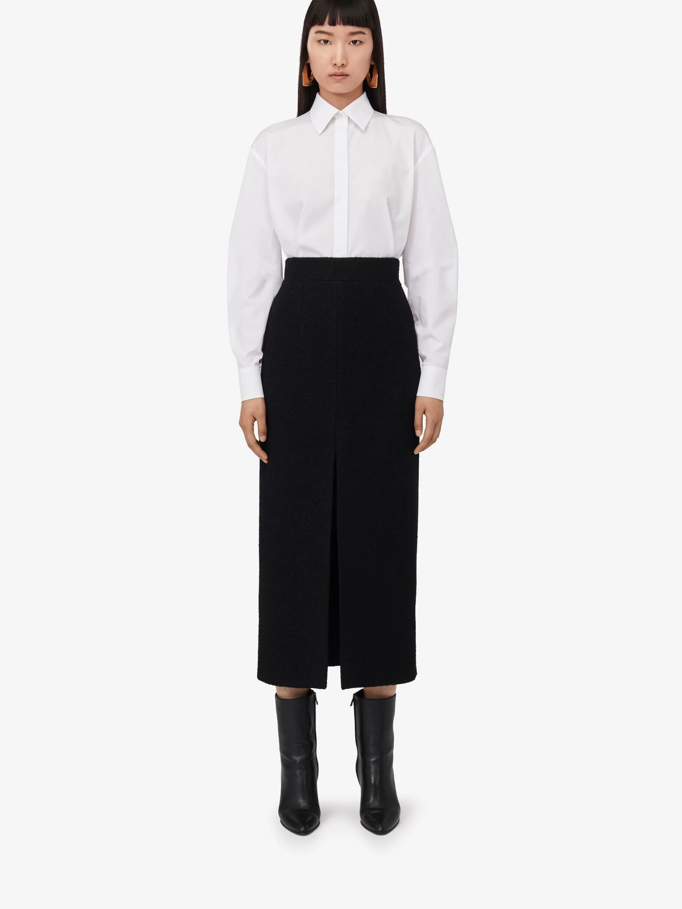 Sale Alexander McQueen Women's Slashed Pencil Skirt in Black