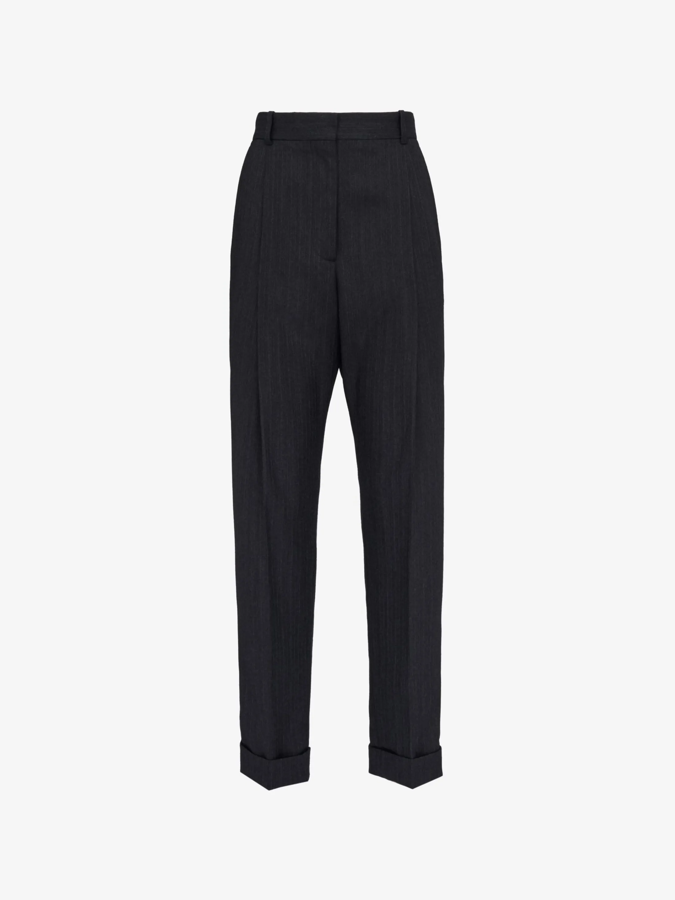 Cheap Alexander McQueen Women's Slim Peg Trousers in Dark Grey Melange