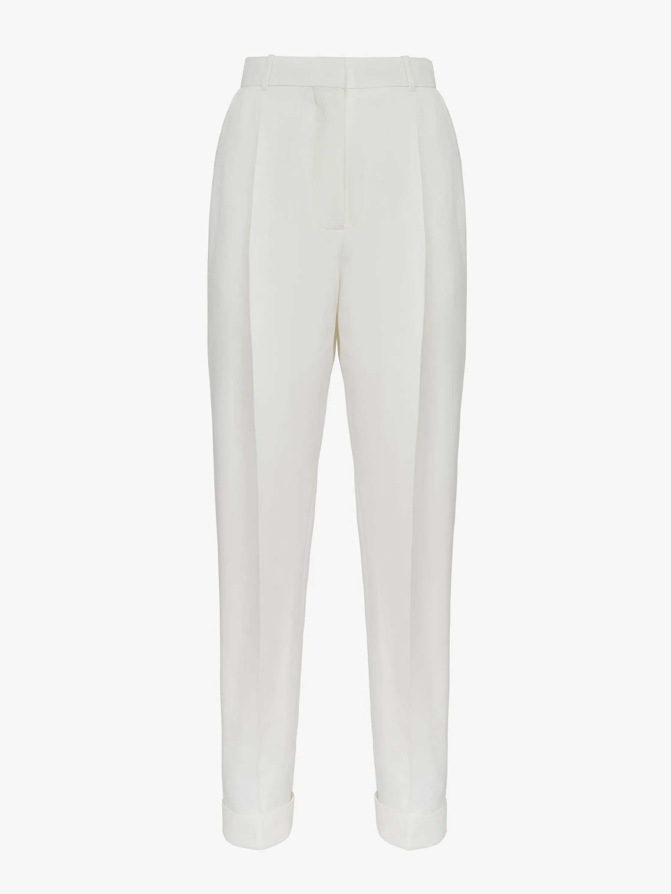 Clearance Alexander McQueen Women's Slim Peg Trousers in Optic White