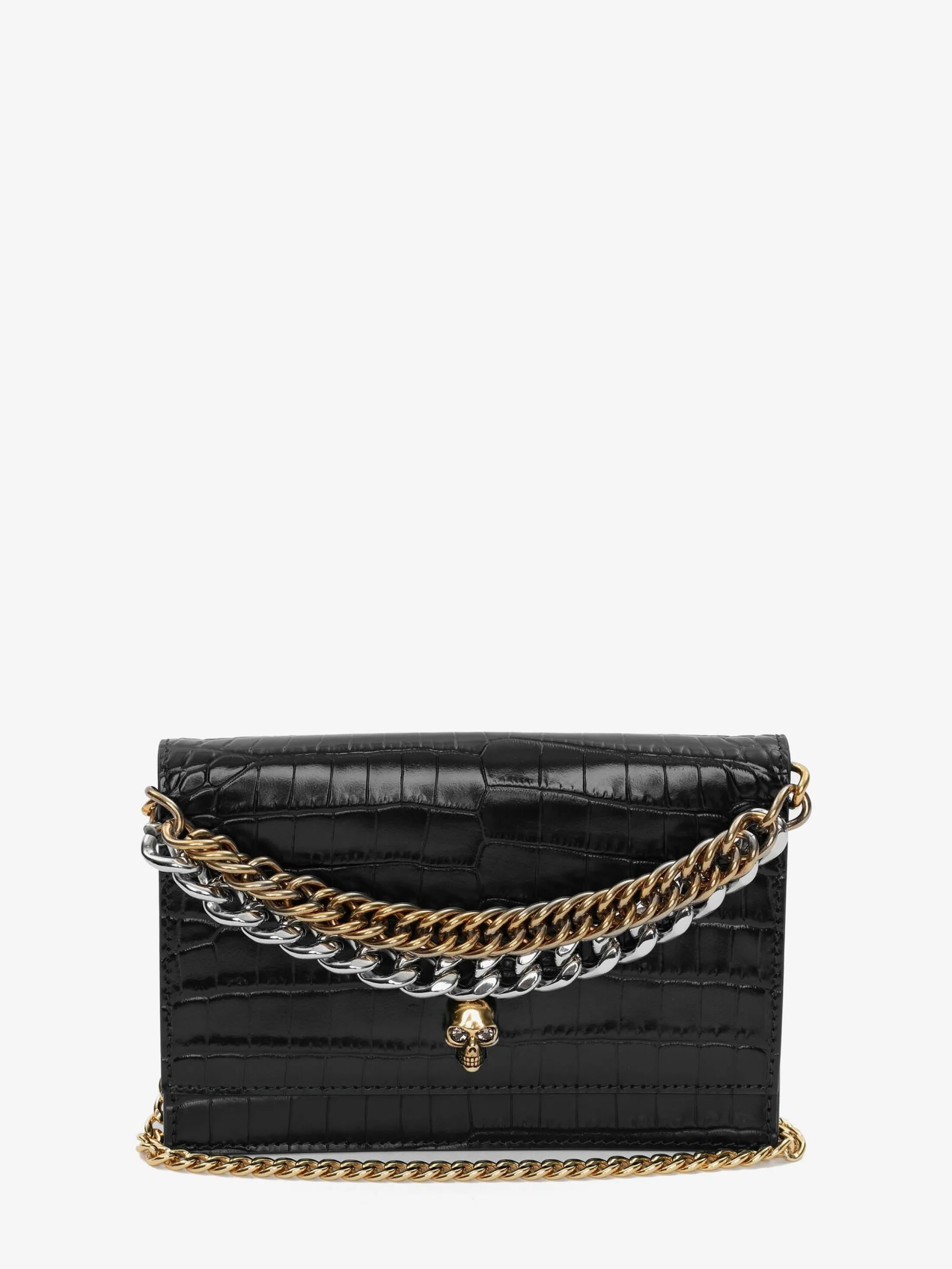 Discount Alexander McQueen Women's Small Skull Bag With Chain in Black