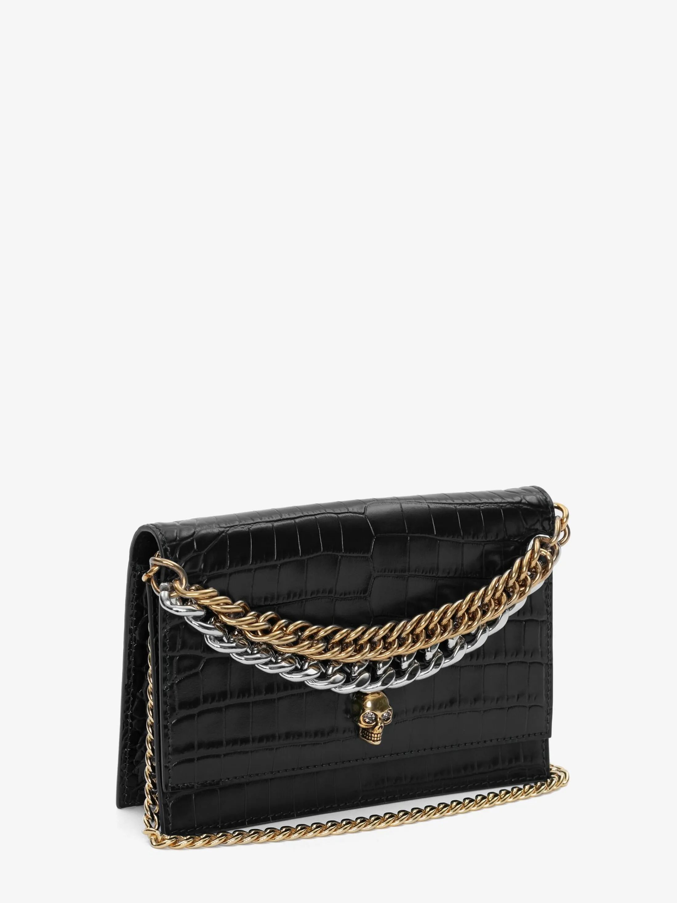 Discount Alexander McQueen Women's Small Skull Bag With Chain in Black