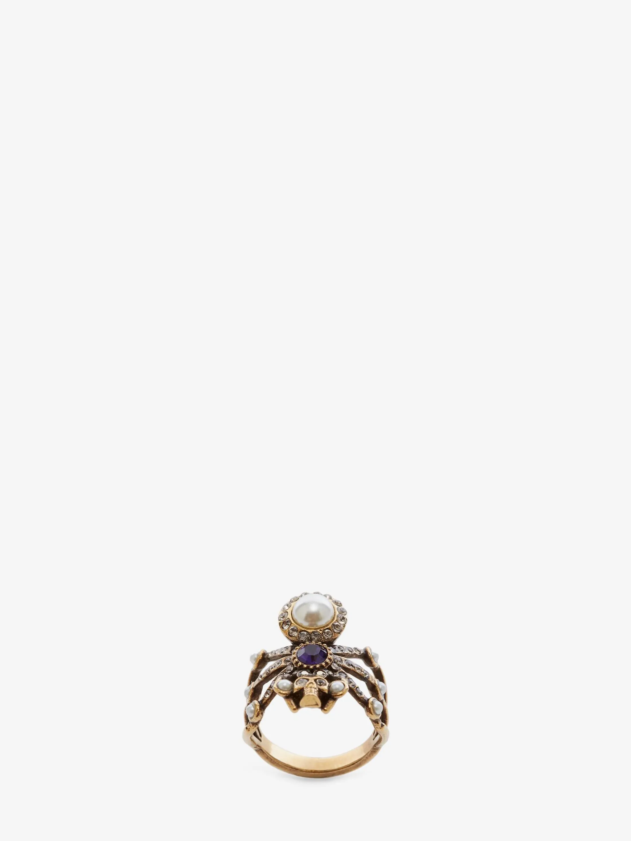 Online Alexander McQueen Women's Spider Ring in Antique Gold