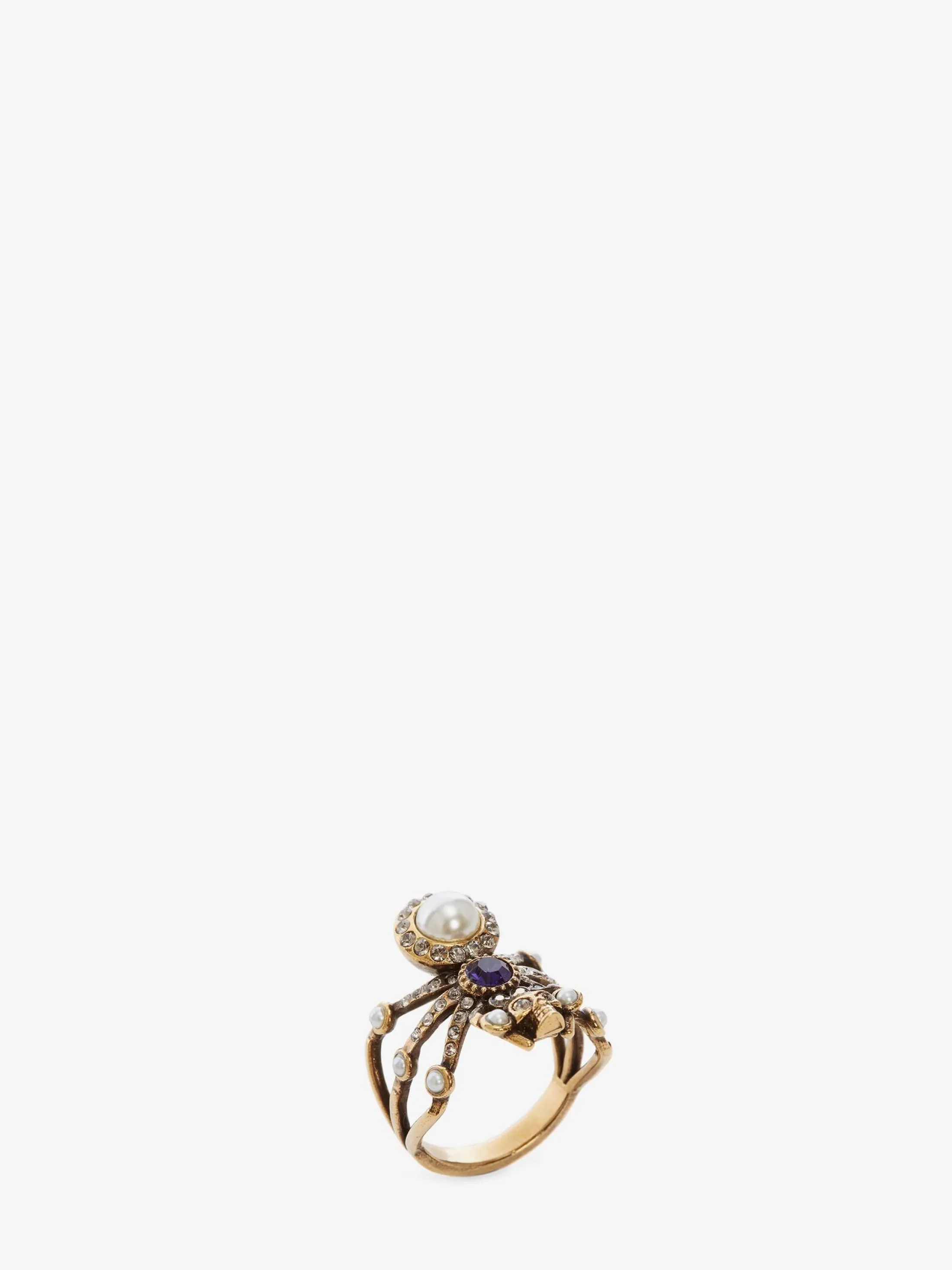 Online Alexander McQueen Women's Spider Ring in Antique Gold