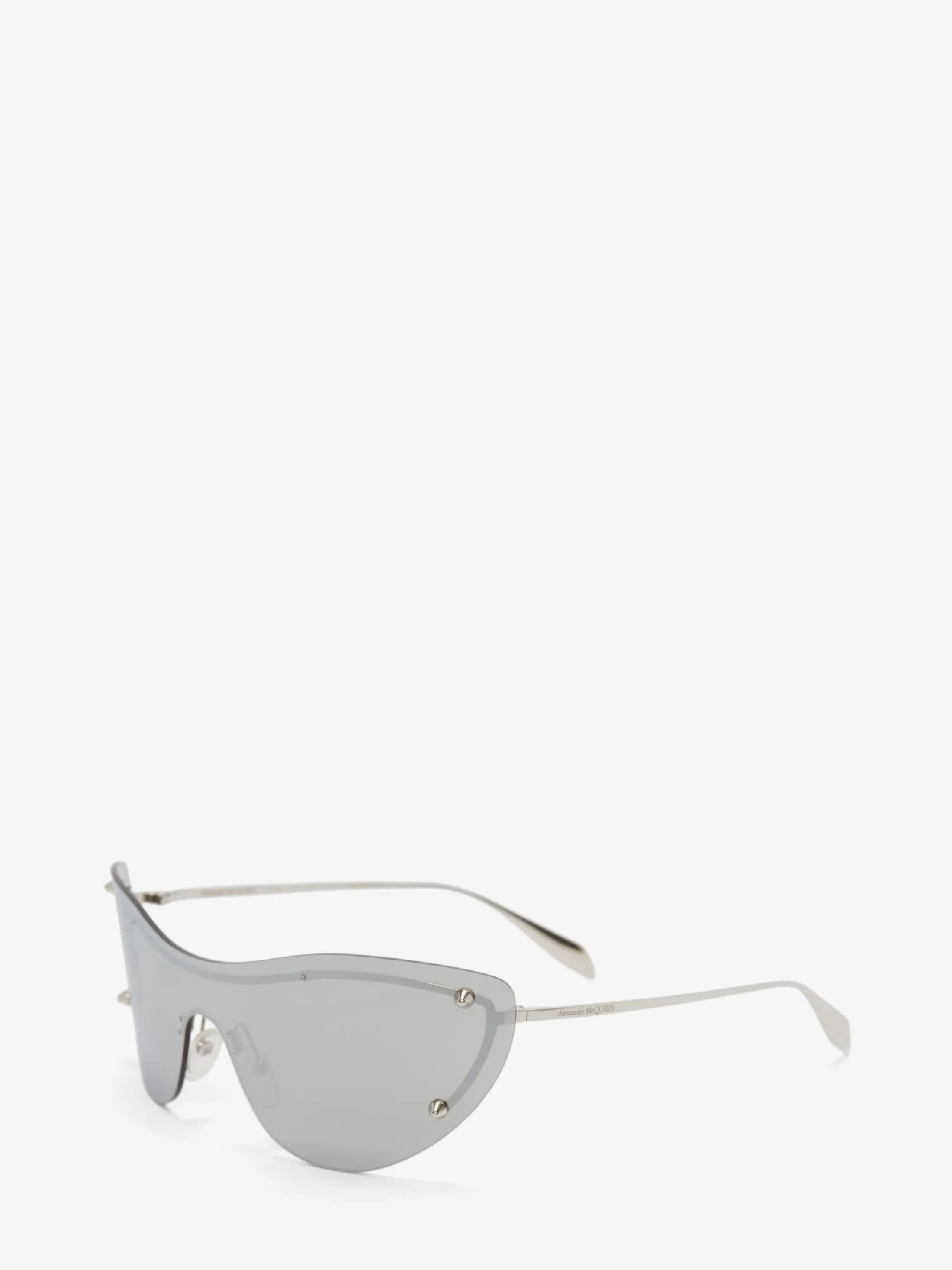 Best Alexander McQueen Women's Spike Studs Cat-eye Mask Sunglasses in Silver