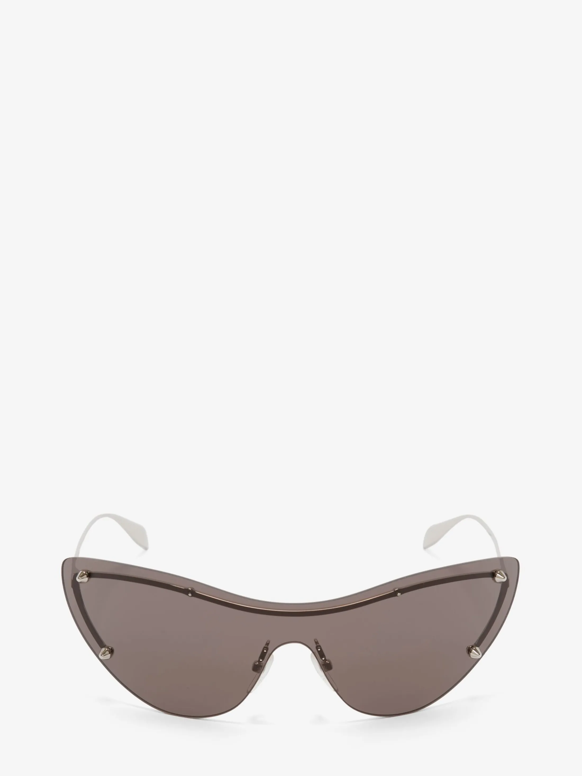 Clearance Alexander McQueen Women's Spike Studs Cat-eye Mask Sunglasses in Smoke/Silver