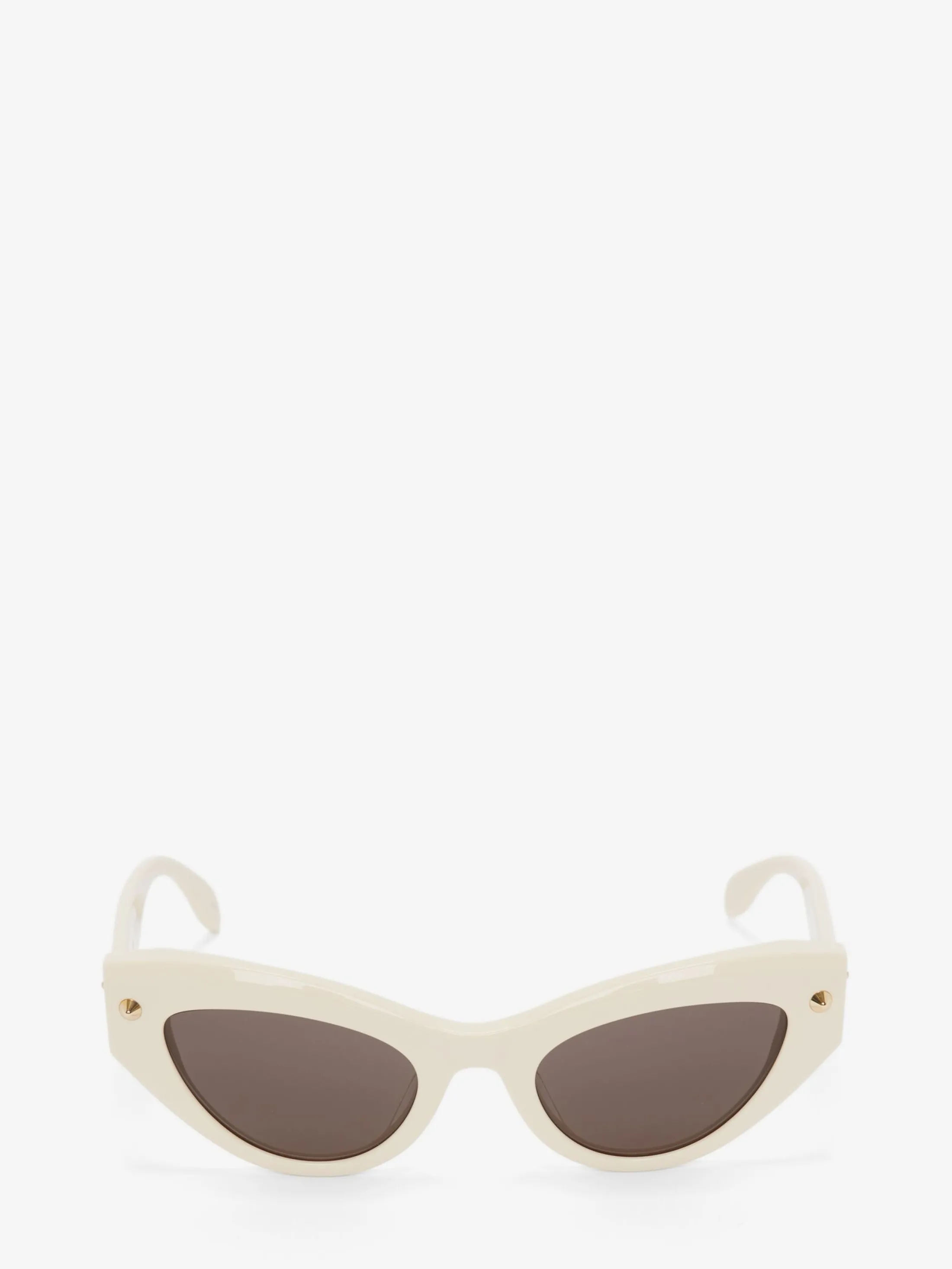 Sale Alexander McQueen Women's Spike Studs Cat-eye Sunglasses in Ivory