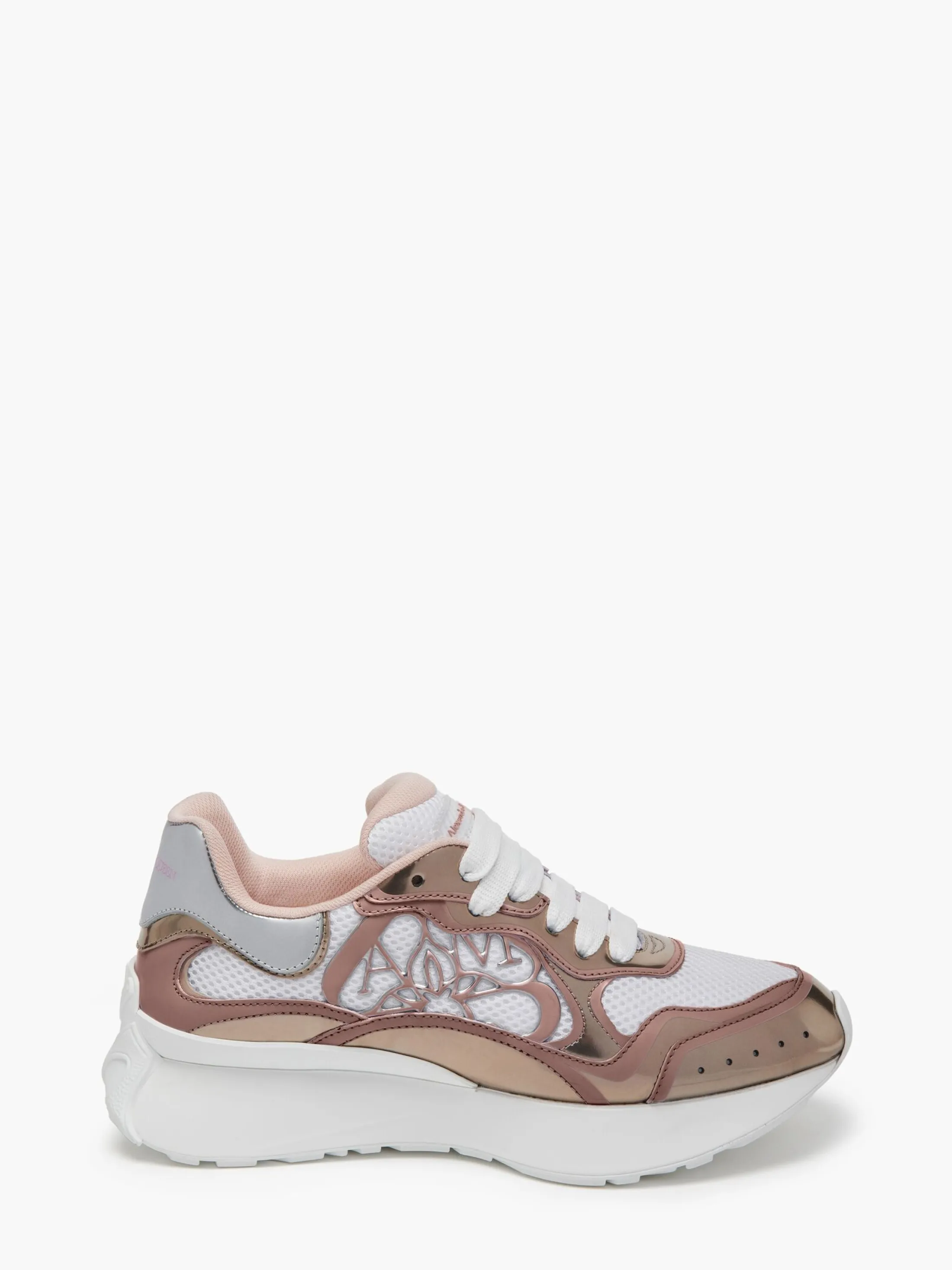 Discount Alexander McQueen Women's Sprint Runner in White/Vanilla/Patchouli/Silver