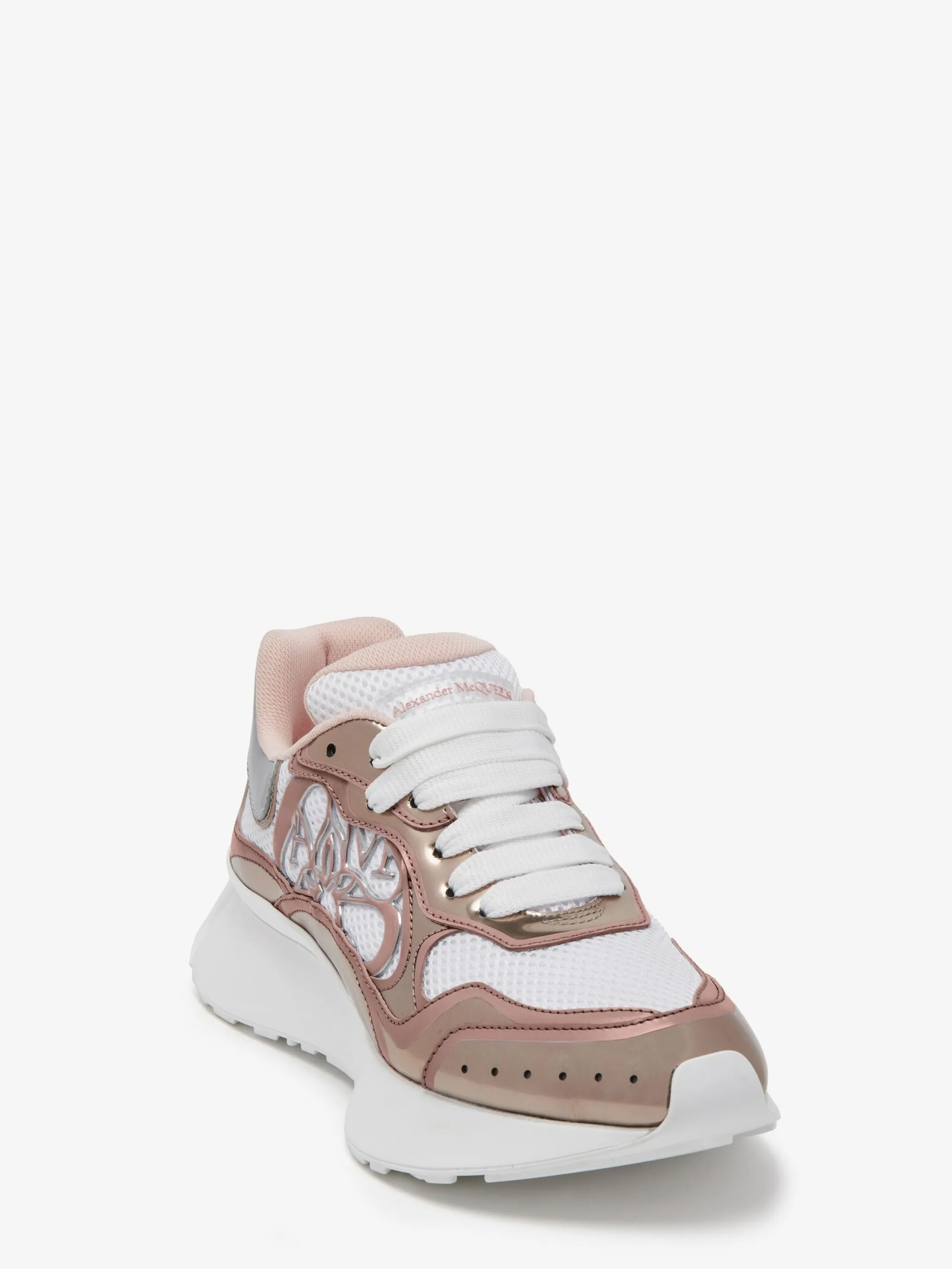 Discount Alexander McQueen Women's Sprint Runner in White/Vanilla/Patchouli/Silver