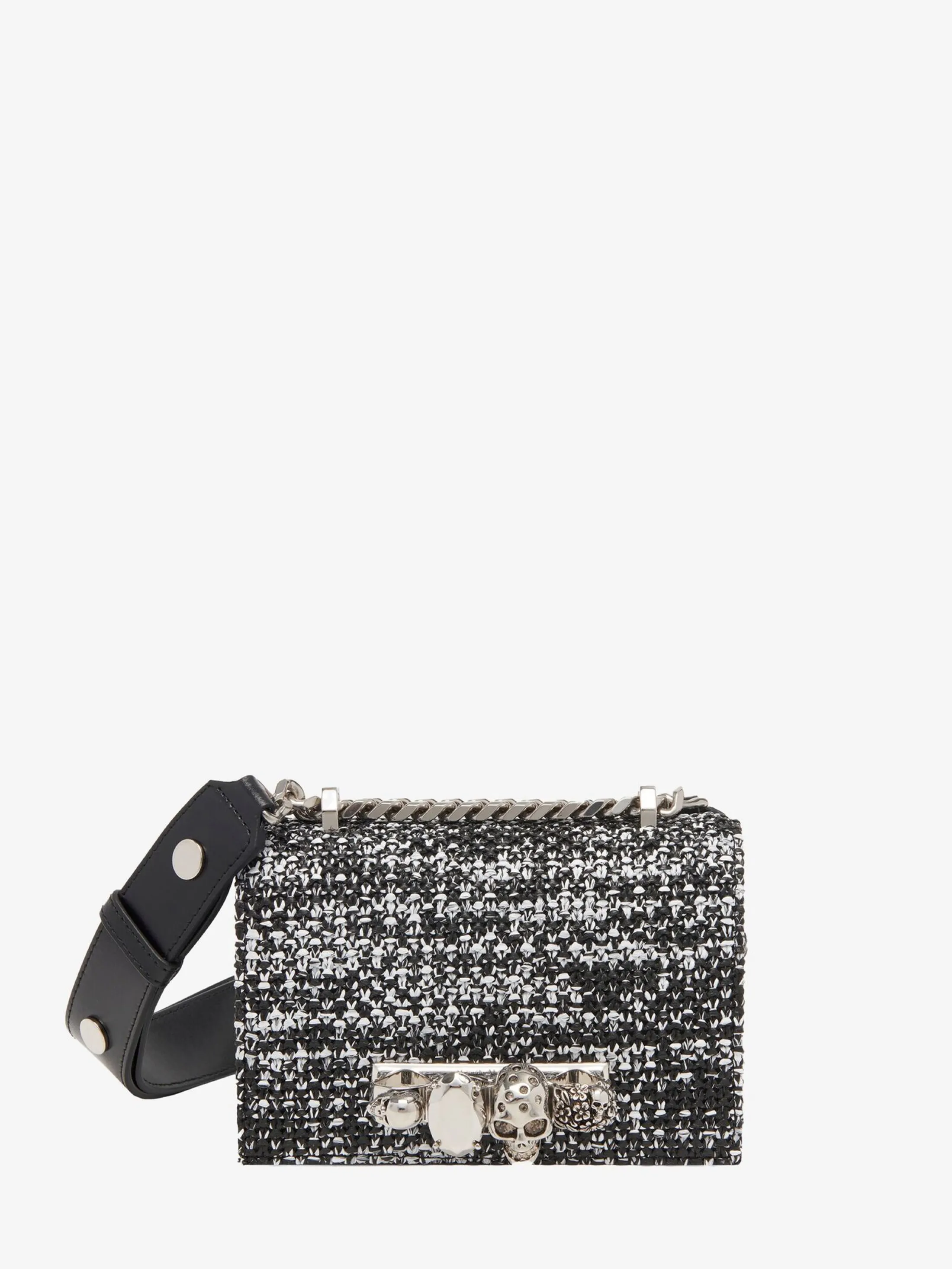 Best Alexander McQueen Women's The Biker Mini Jewelled Satchel in Black/White