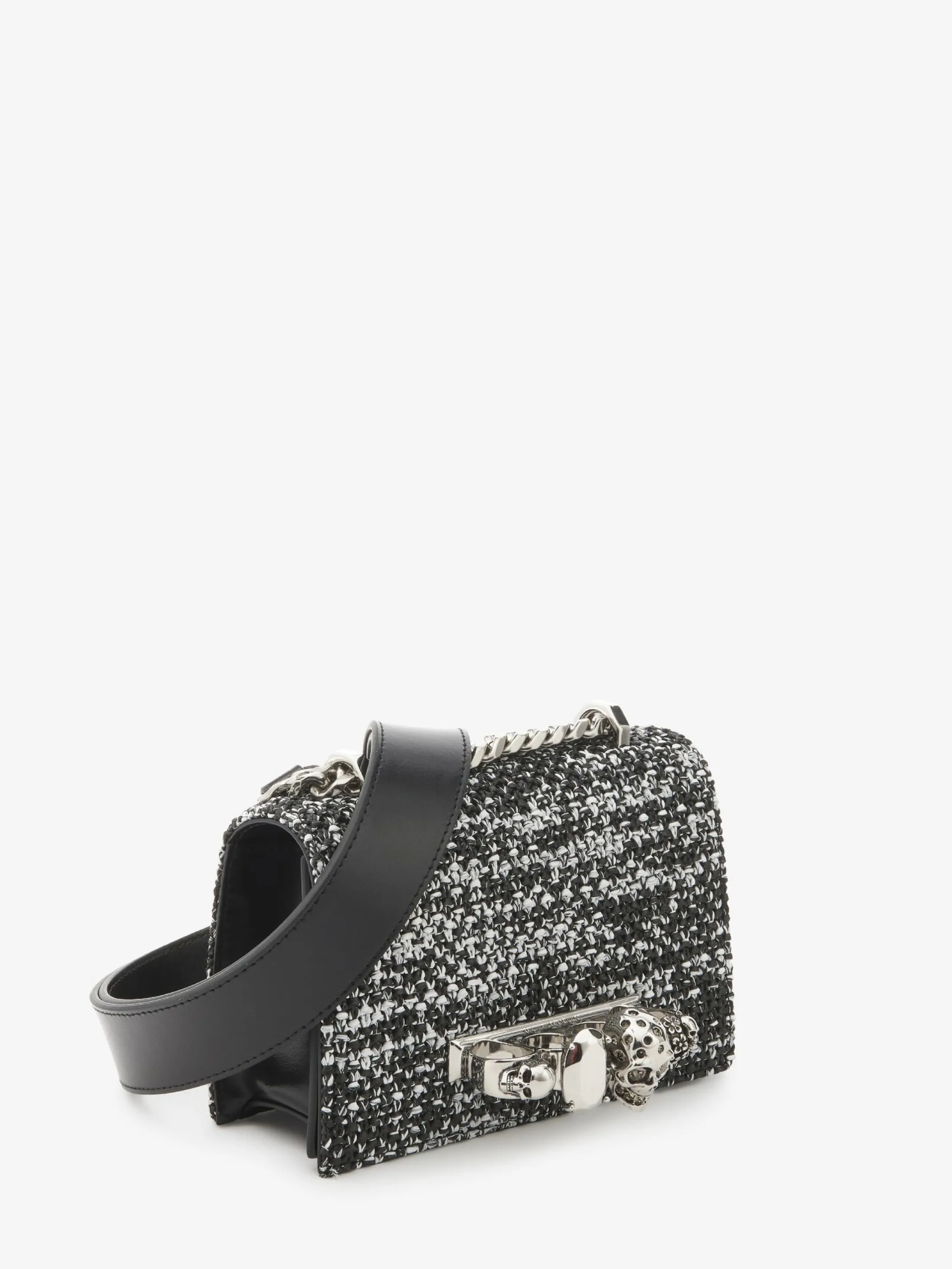 Best Alexander McQueen Women's The Biker Mini Jewelled Satchel in Black/White