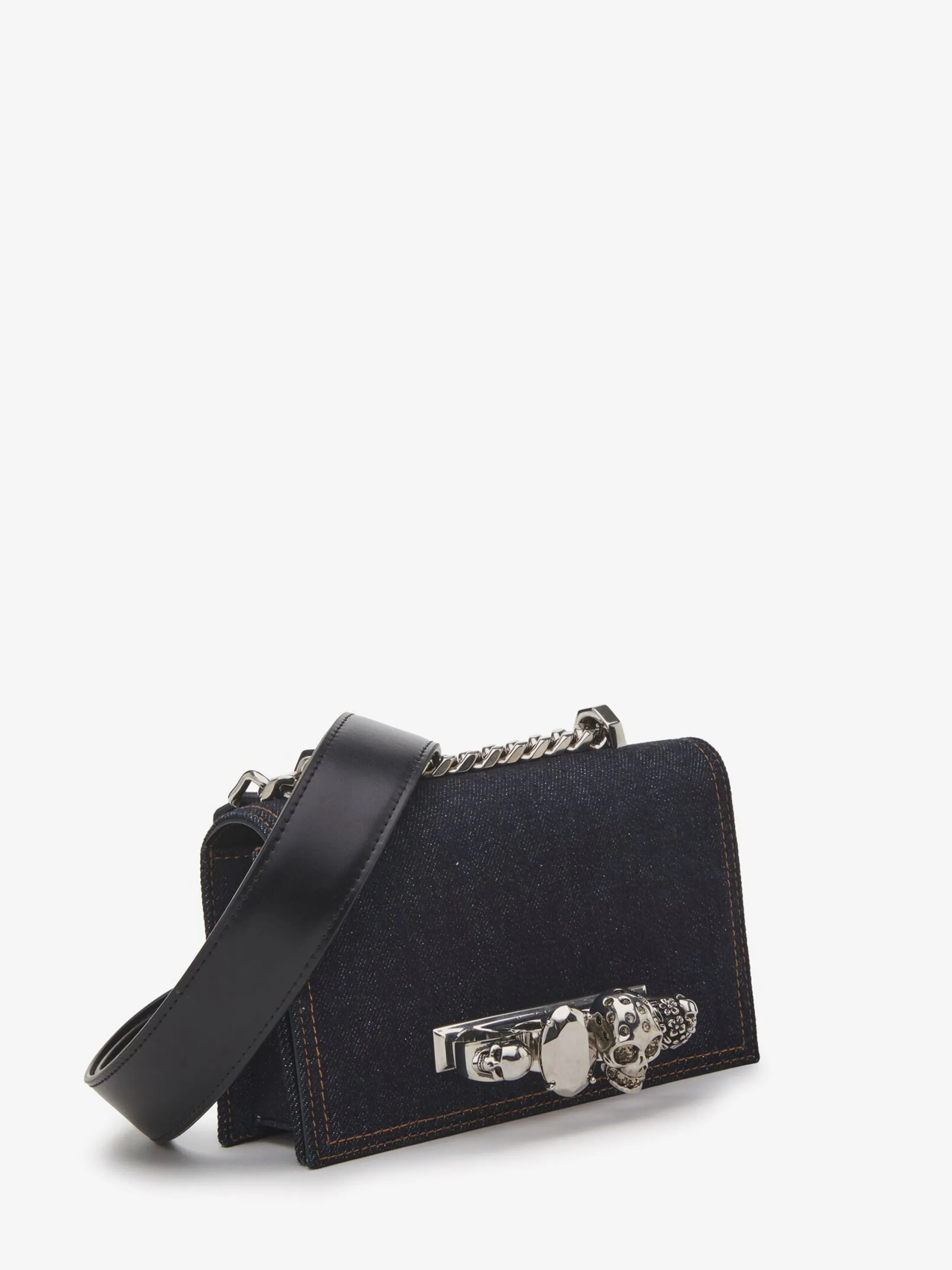 Best Alexander McQueen Women's The Biker Mini Jewelled Satchel in Denim