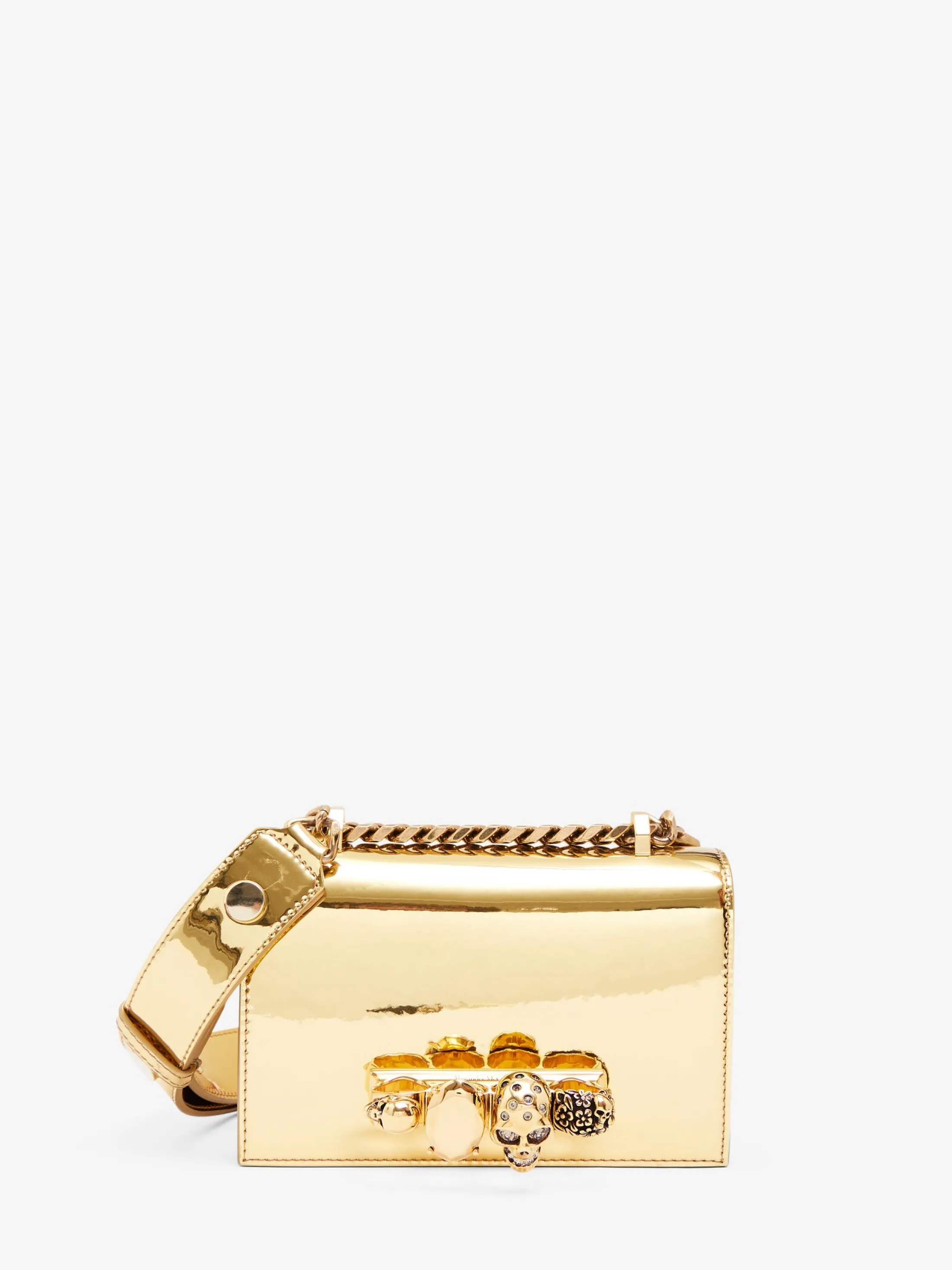 Best Alexander McQueen Women's The Biker Mini Jewelled Satchel in Gold