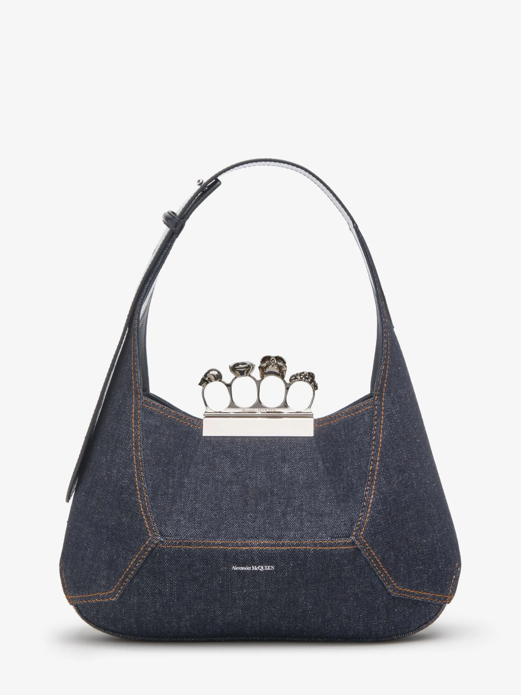 Discount Alexander McQueen Women's The Jewelled Hobo Bag in Denim