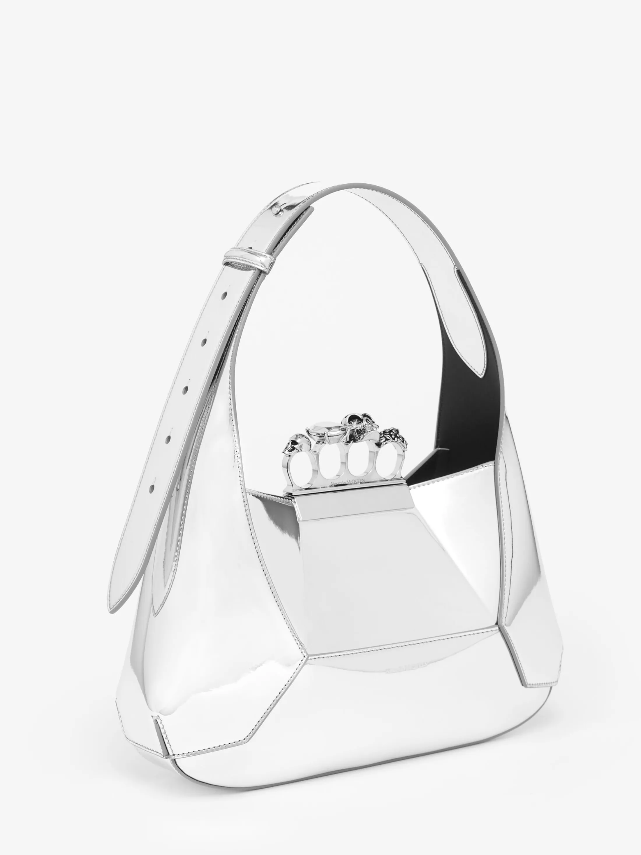 Clearance Alexander McQueen Women's The Jewelled Hobo Bag in Silver