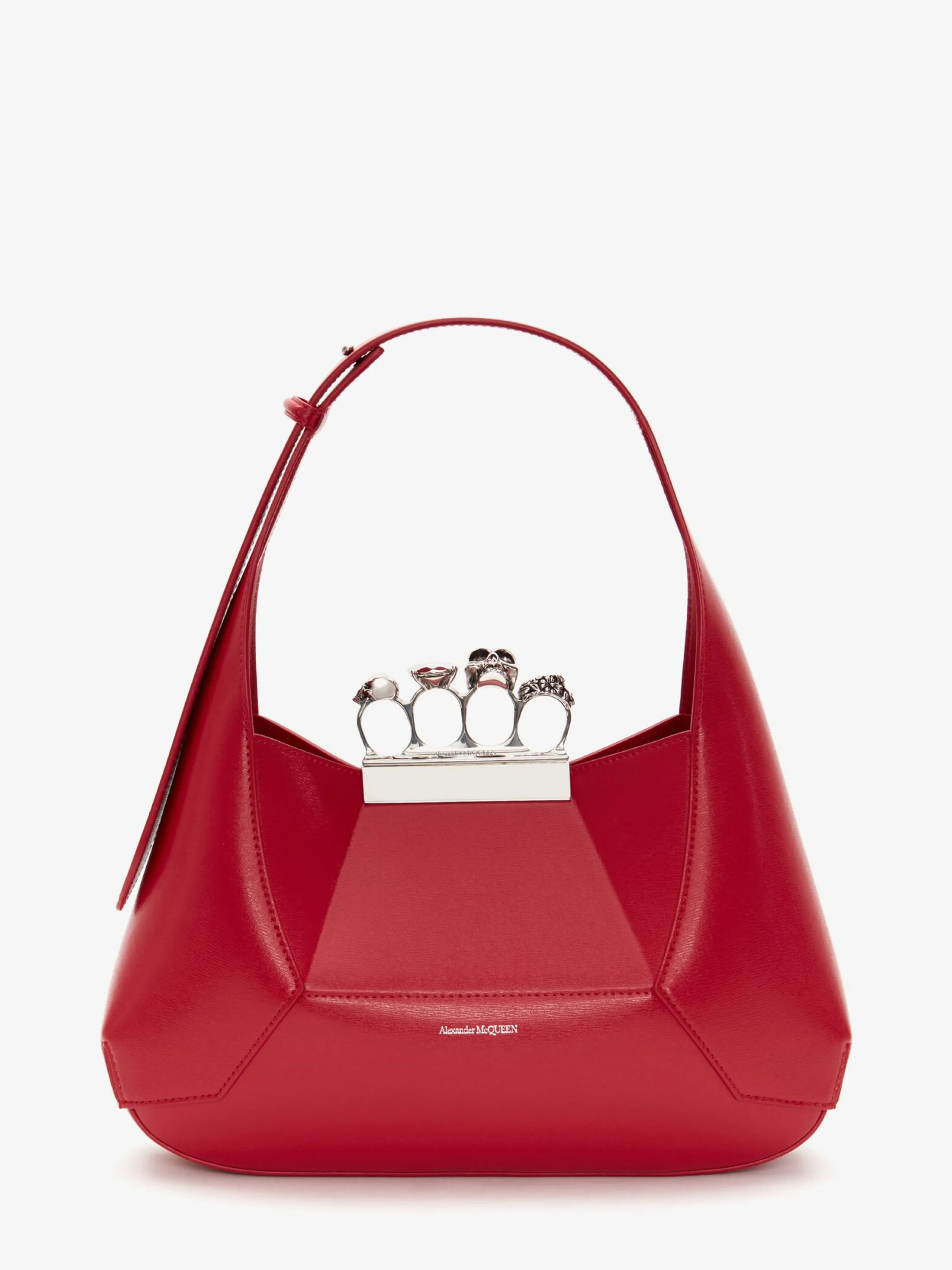 New Alexander McQueen Women's The Jewelled Hobo Bag in Welsh Red