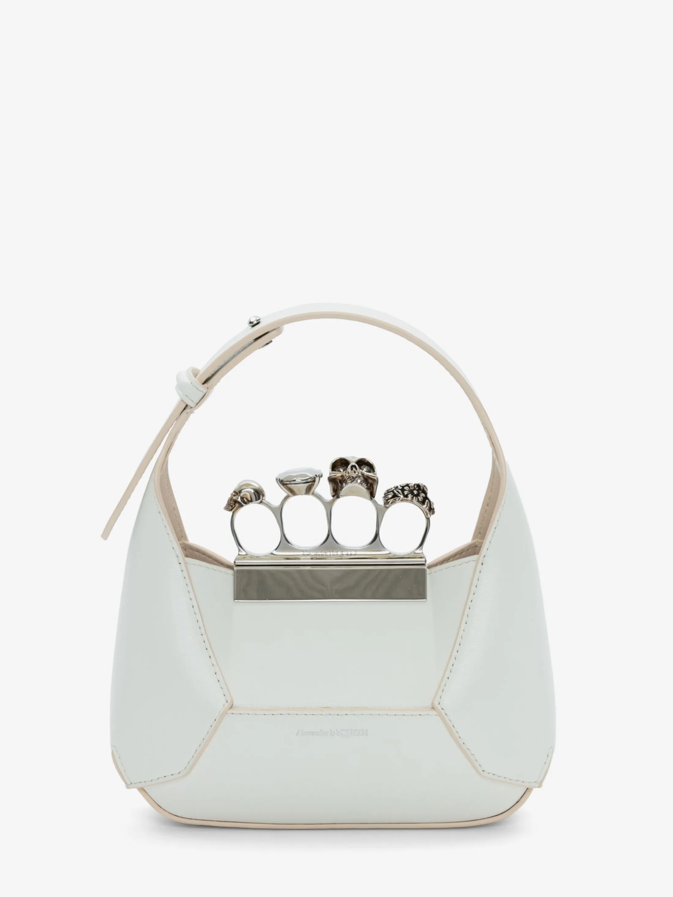 Outlet Alexander McQueen Women's The Jewelled Hobo Mini Bag in Ivory