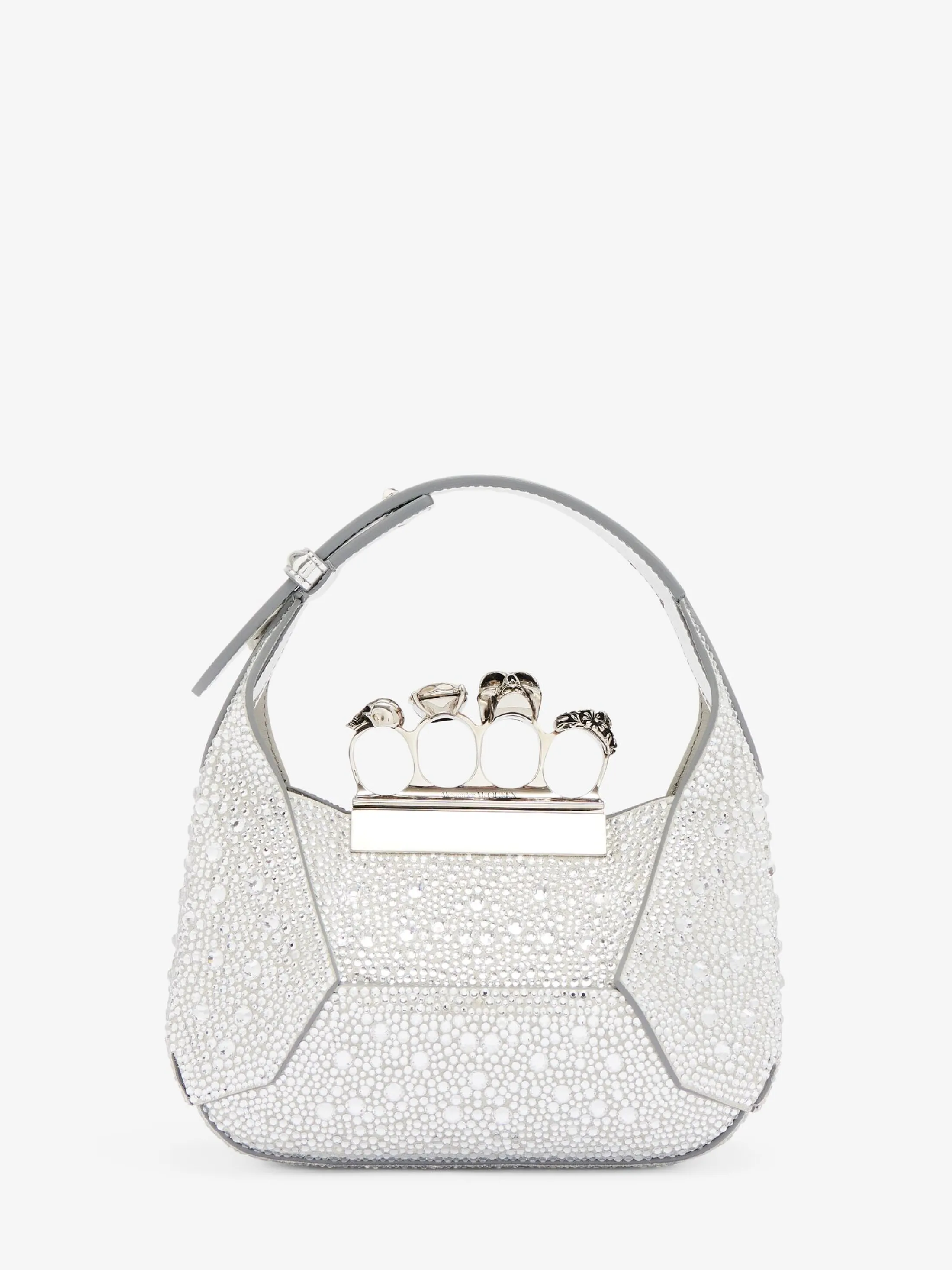 Online Alexander McQueen Women's The Jewelled Hobo Mini Bag in Silver