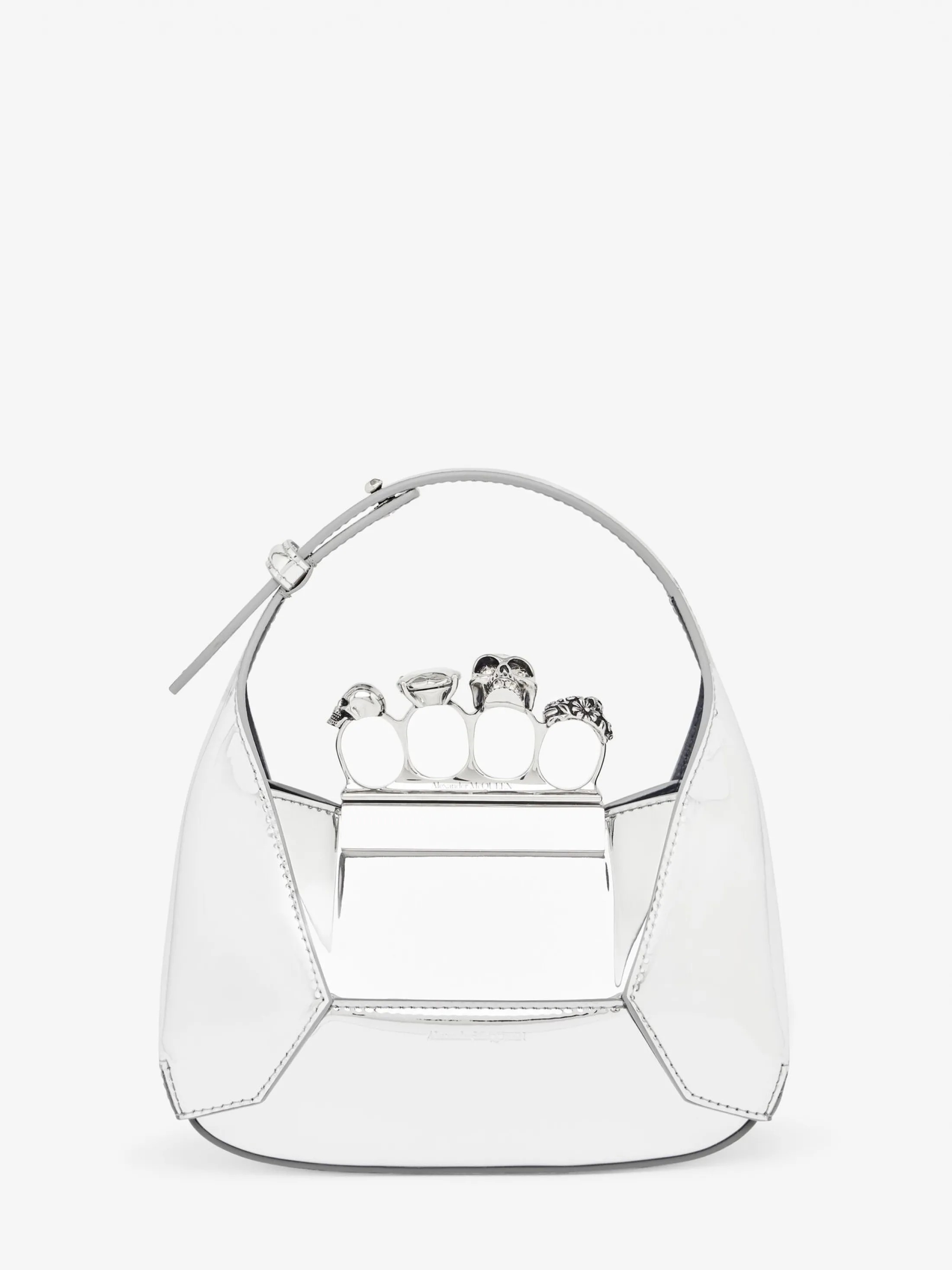 Best Sale Alexander McQueen Women's The Jewelled Hobo Mini Bag in Silver