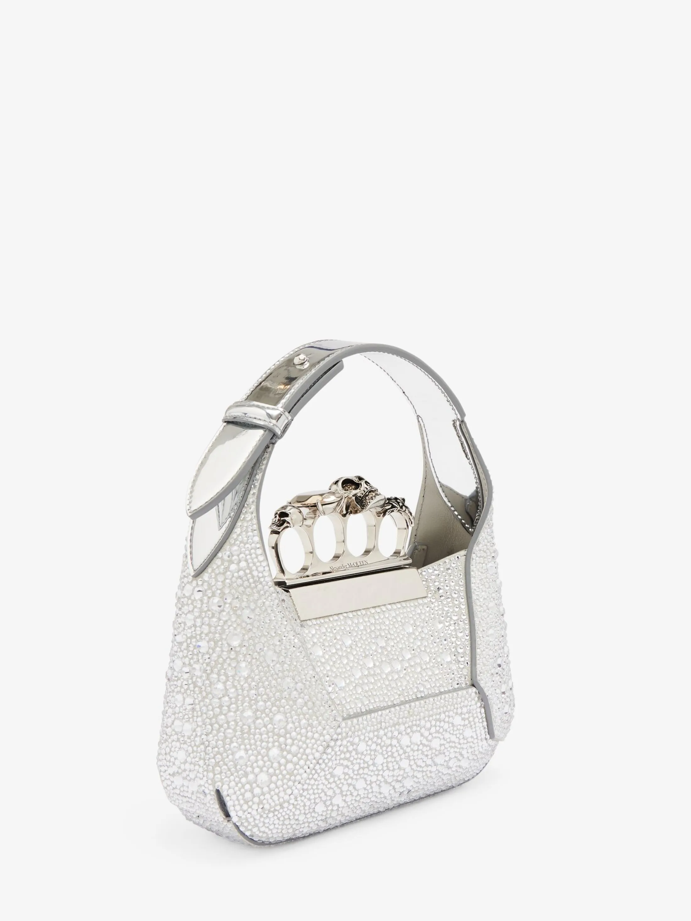 Online Alexander McQueen Women's The Jewelled Hobo Mini Bag in Silver