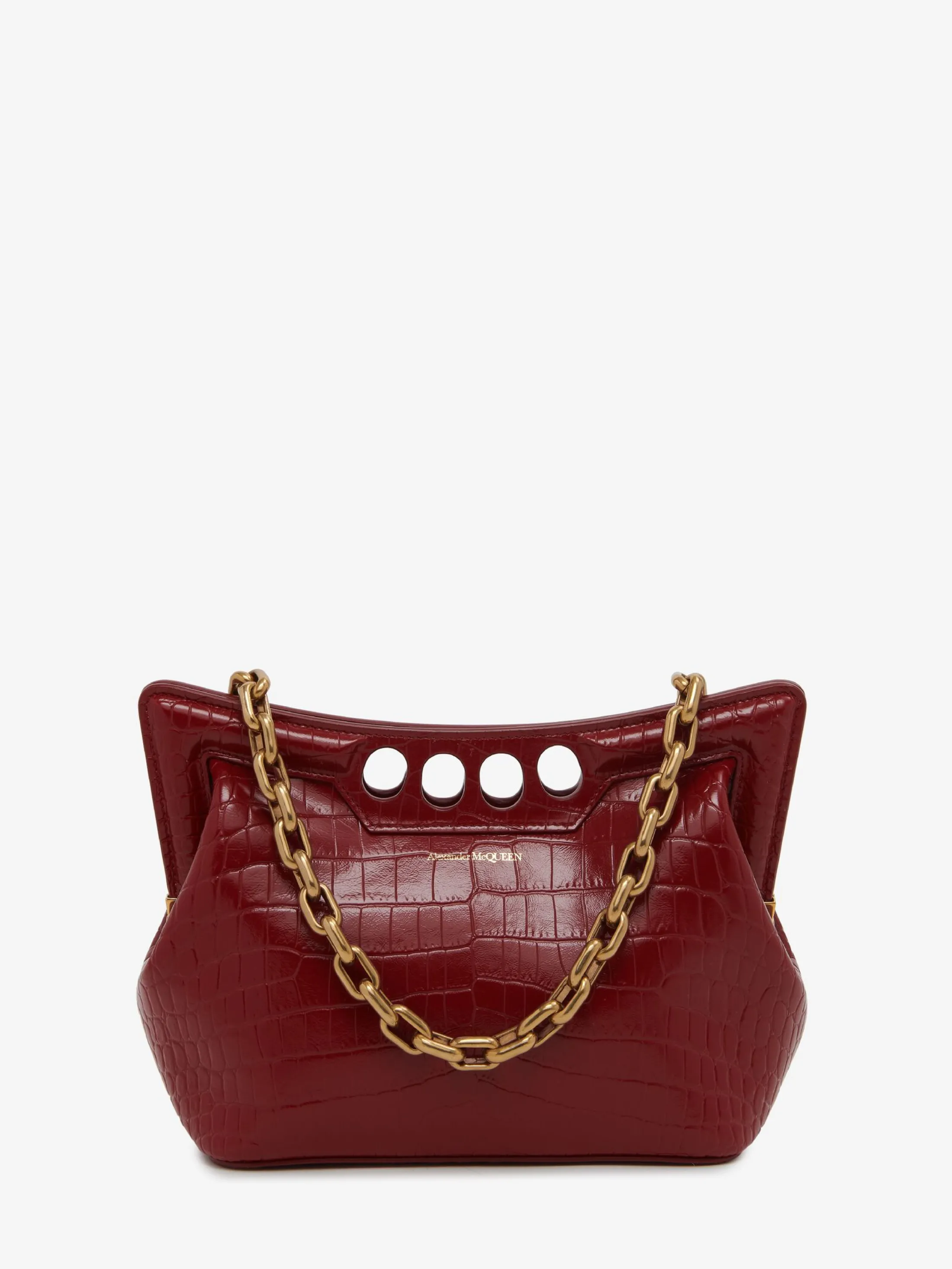 Hot Alexander McQueen Women's The Peak Bag Small in Dark Red