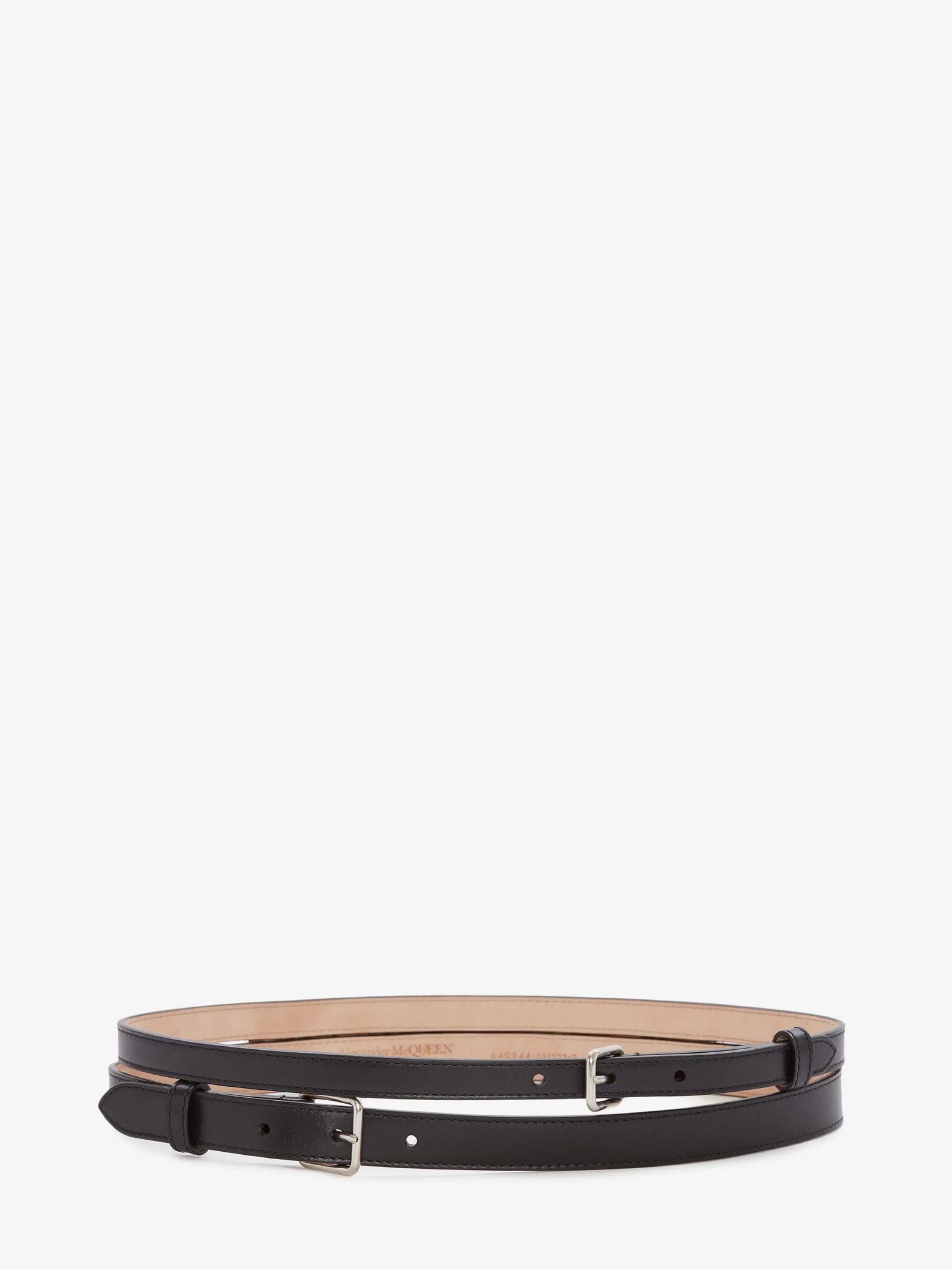 Cheap Alexander McQueen Women's Thin Double Belt in Black