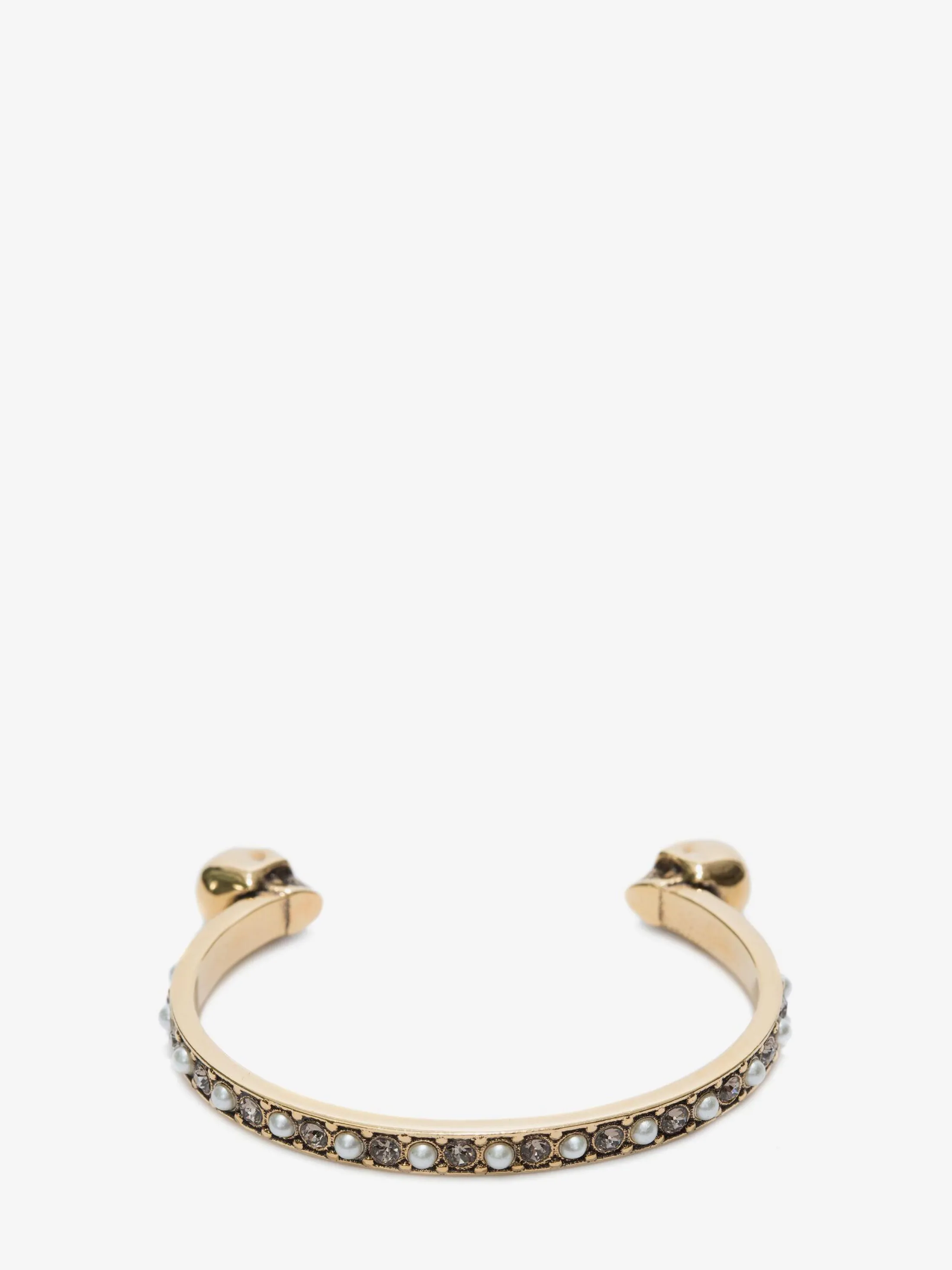 Cheap Alexander McQueen Women's Thin Twin Skull Bracelet in Antique Gold