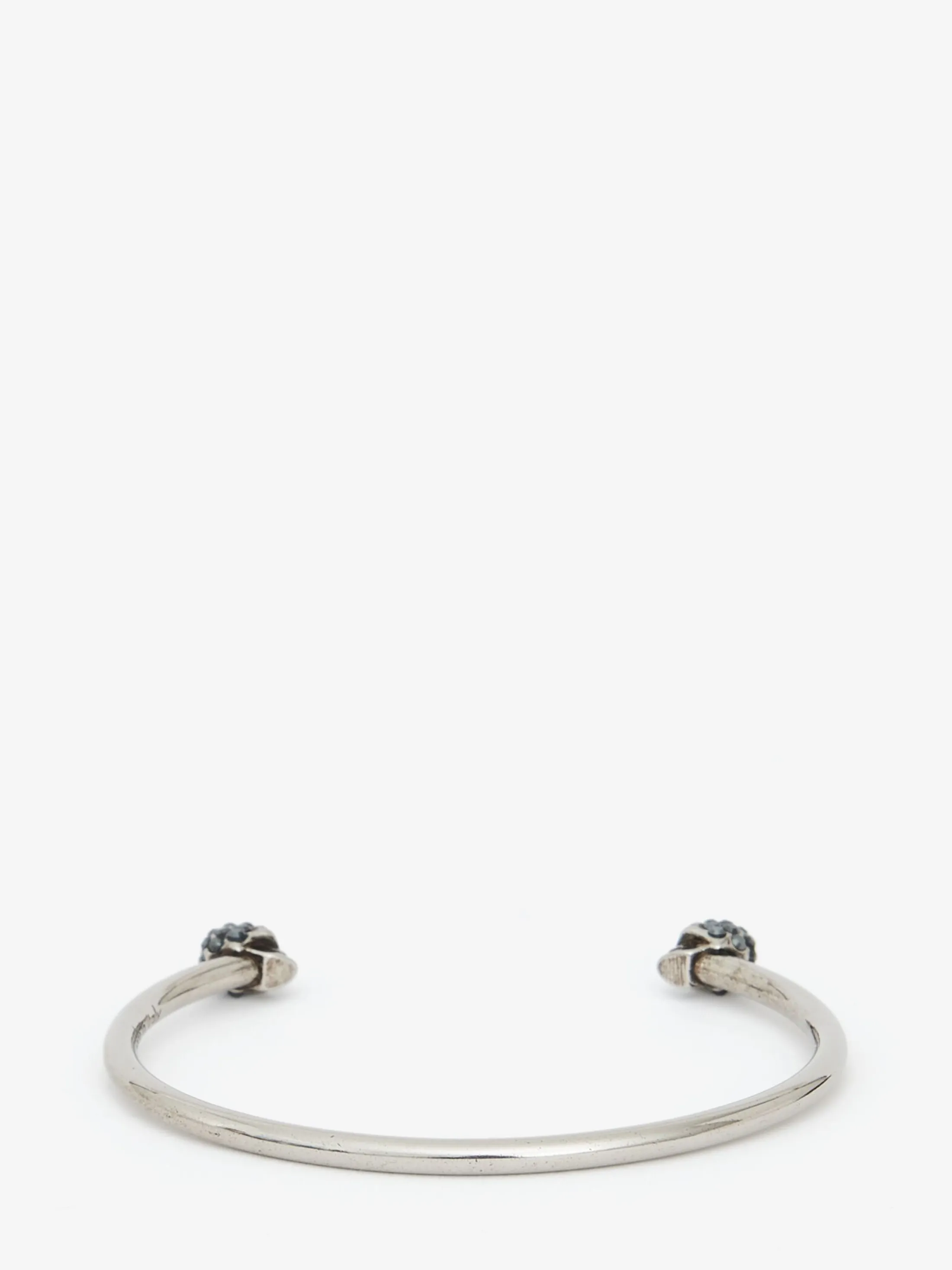 Store Alexander McQueen Women's Thin Twin Skull Bracelet in SILVER