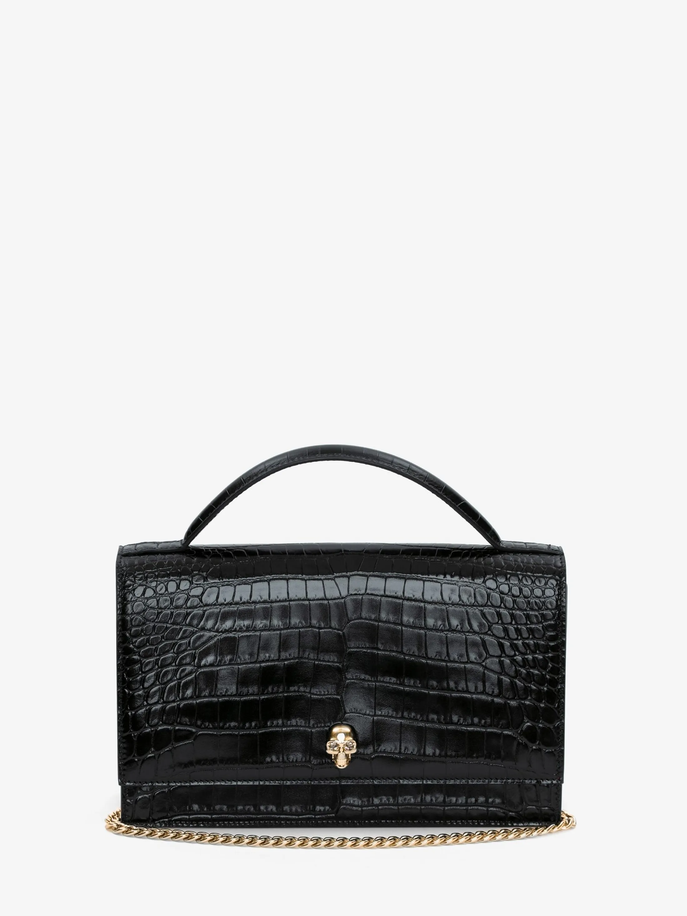 Sale Alexander McQueen Women's Top Handle Skull Bag in Black