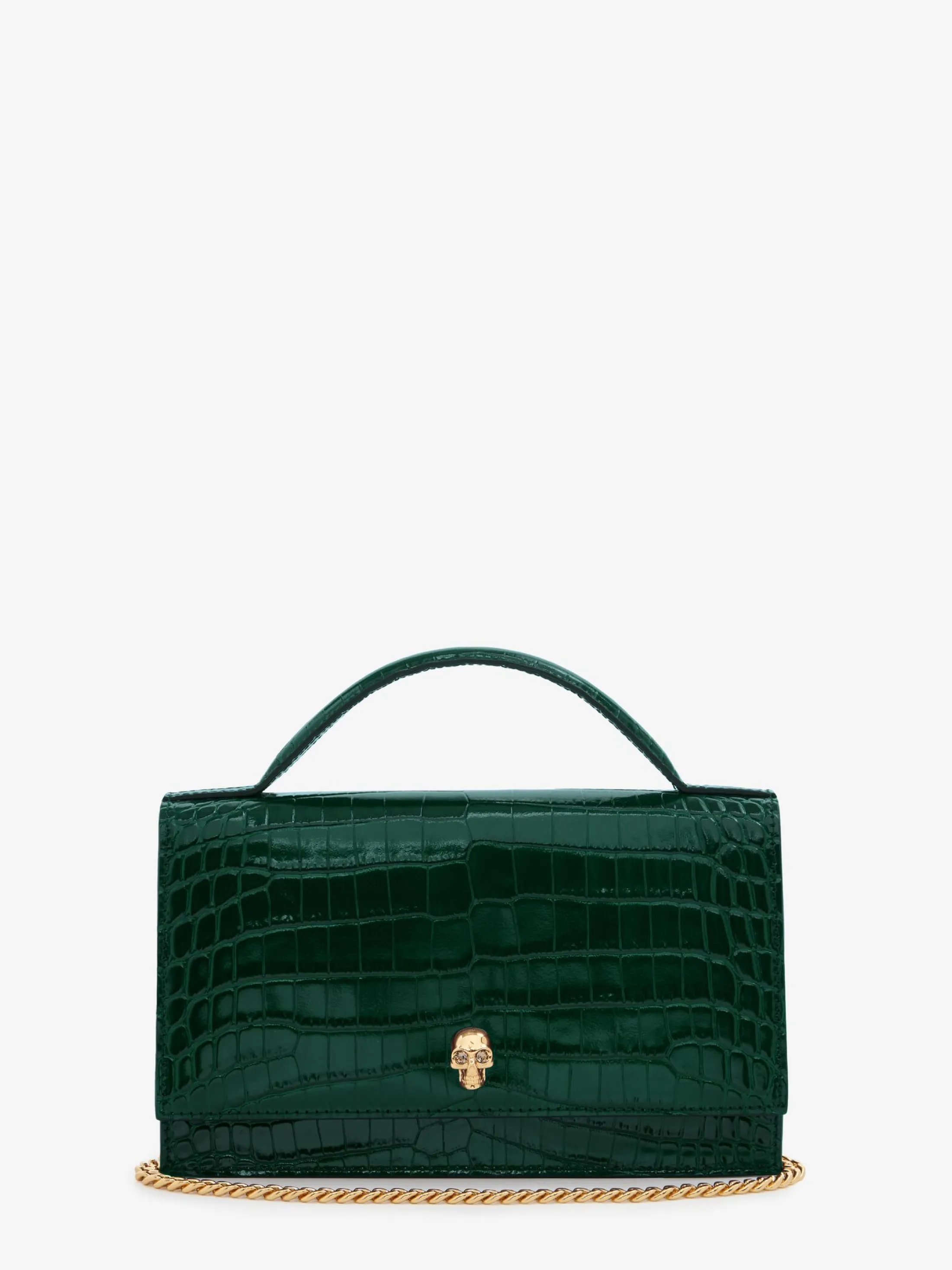 Sale Alexander McQueen Women's Top Handle Skull Bag in Emerald