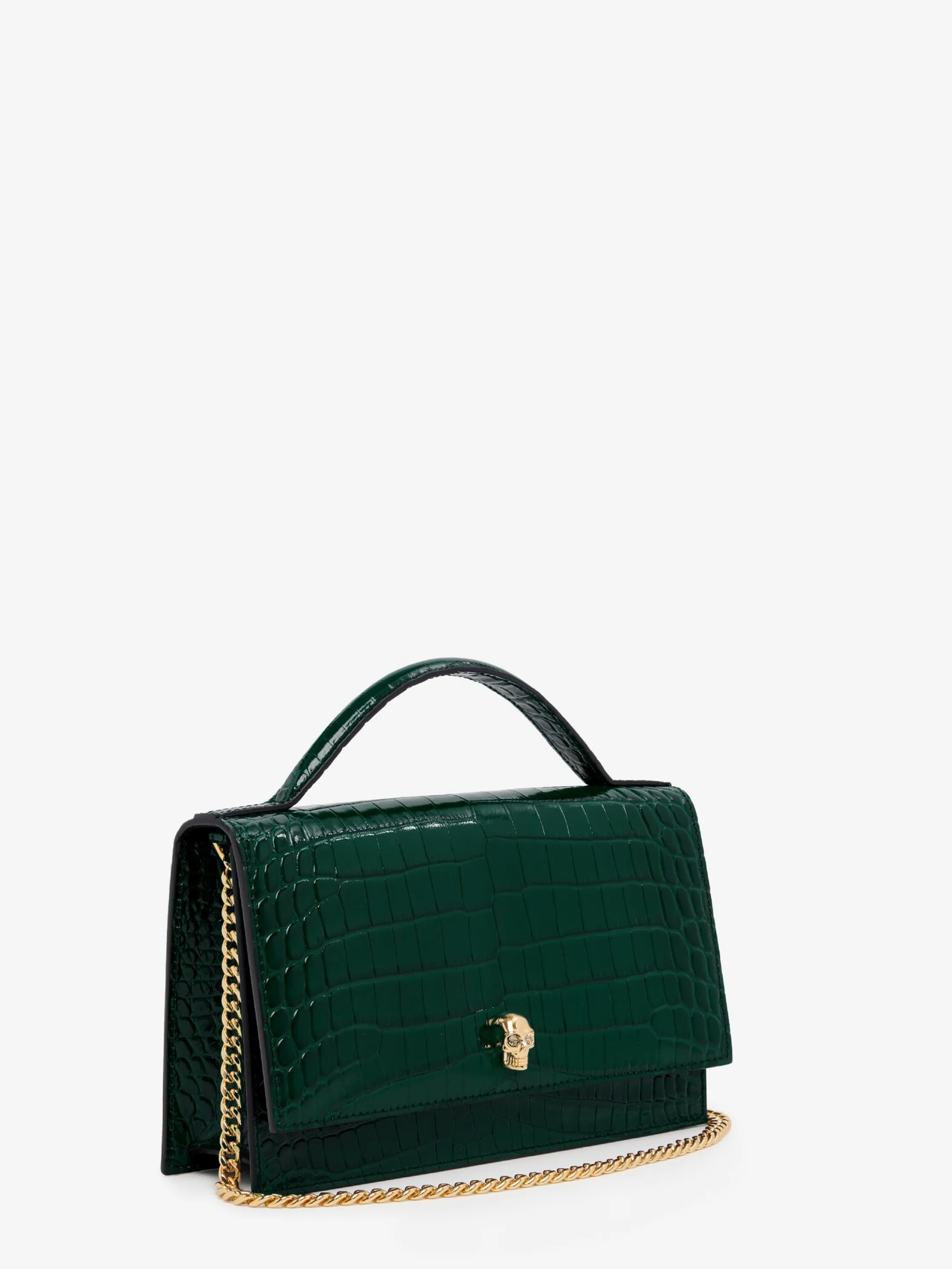 Sale Alexander McQueen Women's Top Handle Skull Bag in Emerald