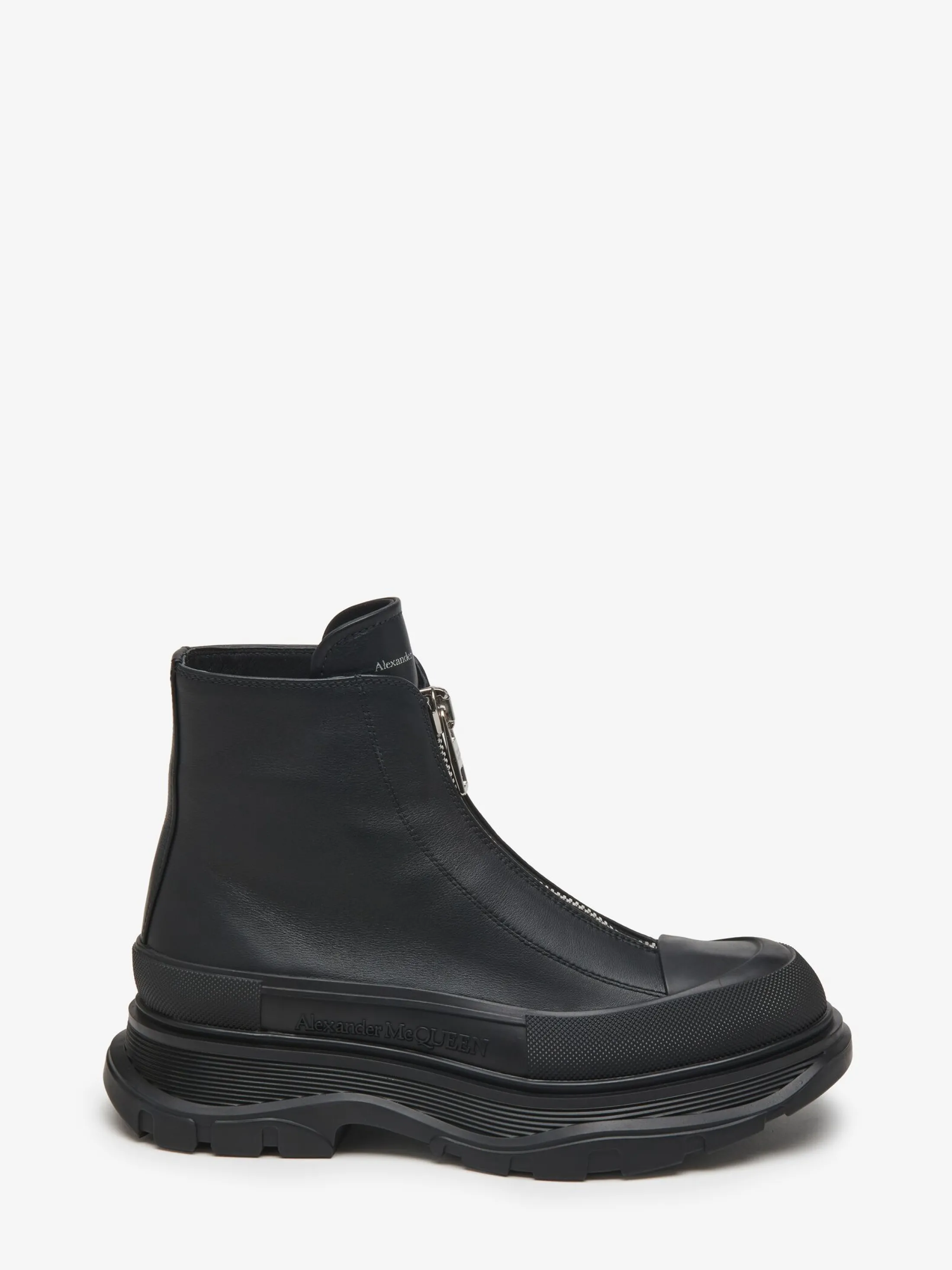 Shop Alexander McQueen Women's Tread Slick Zip Boot in Black