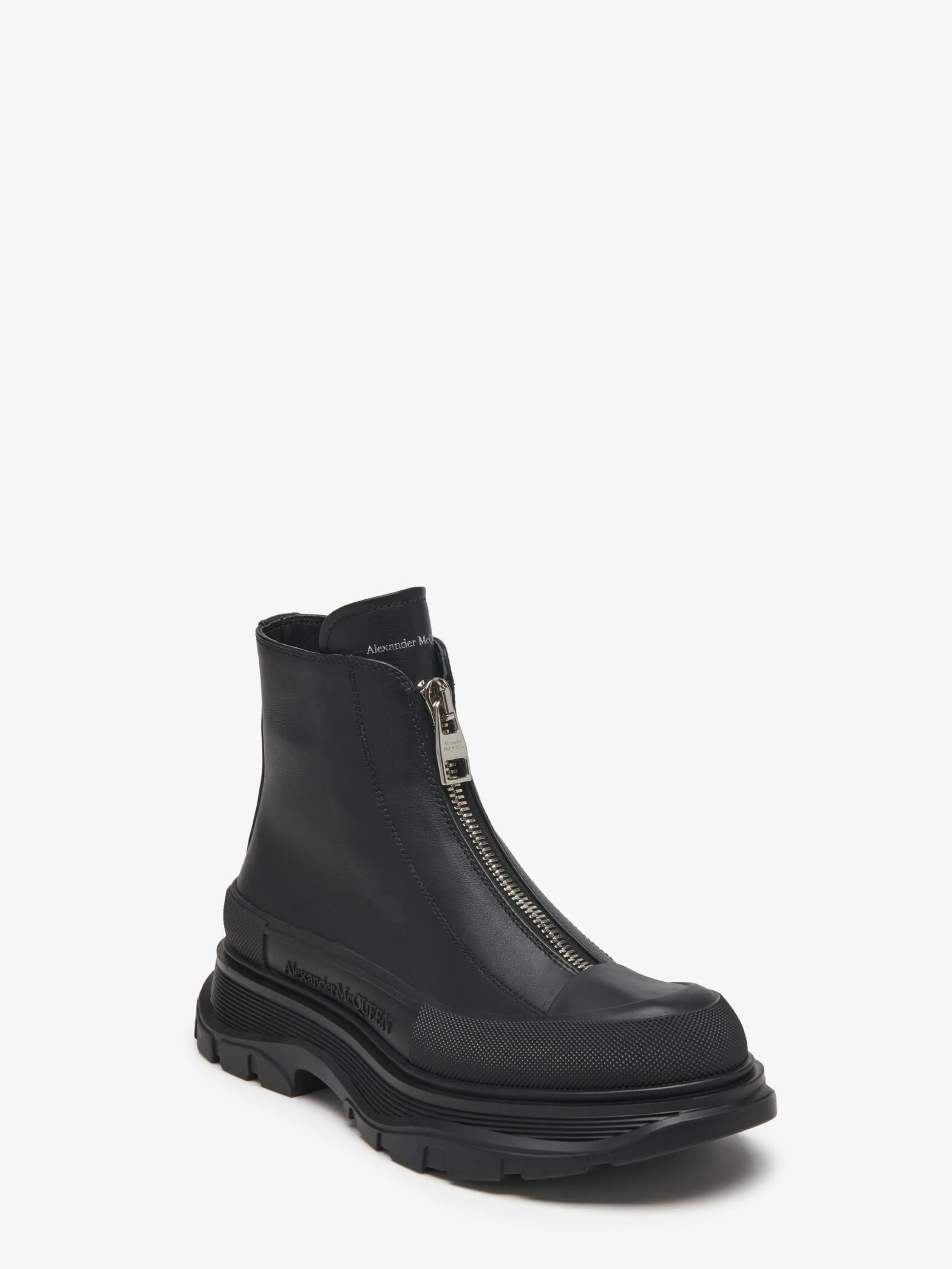 Shop Alexander McQueen Women's Tread Slick Zip Boot in Black