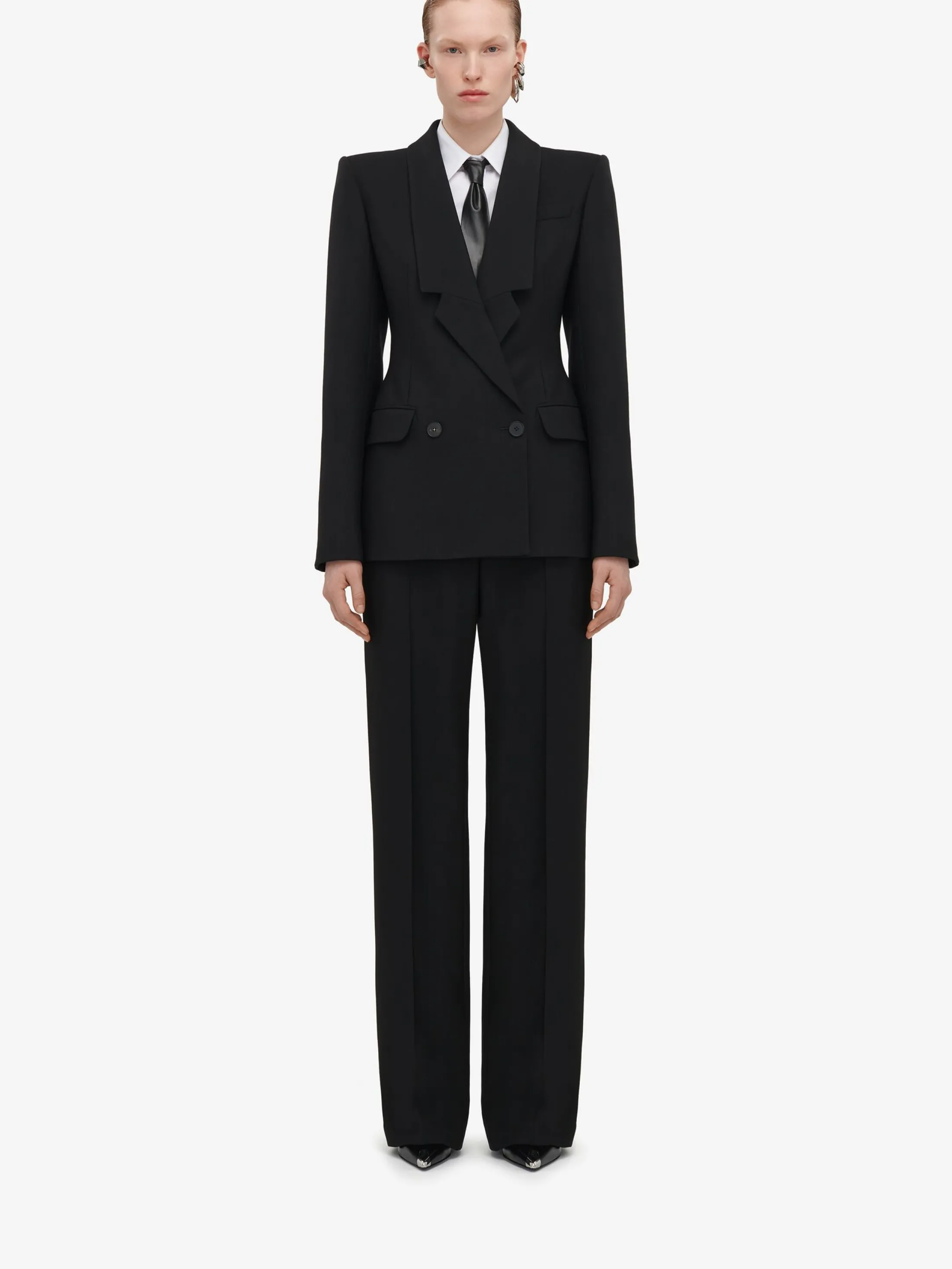 Flash Sale Alexander McQueen Women's Upside-down Lapel Jacket in Black