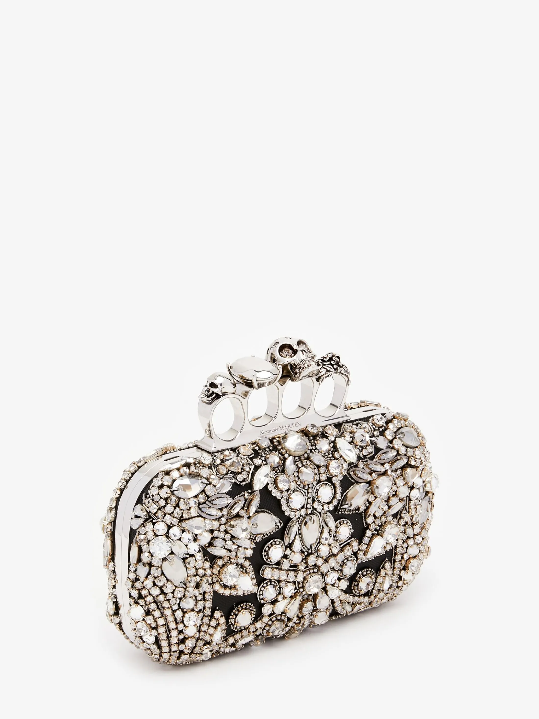 Discount Alexander McQueen Women's Victorian Jewel Knuckle Clutch in Silver